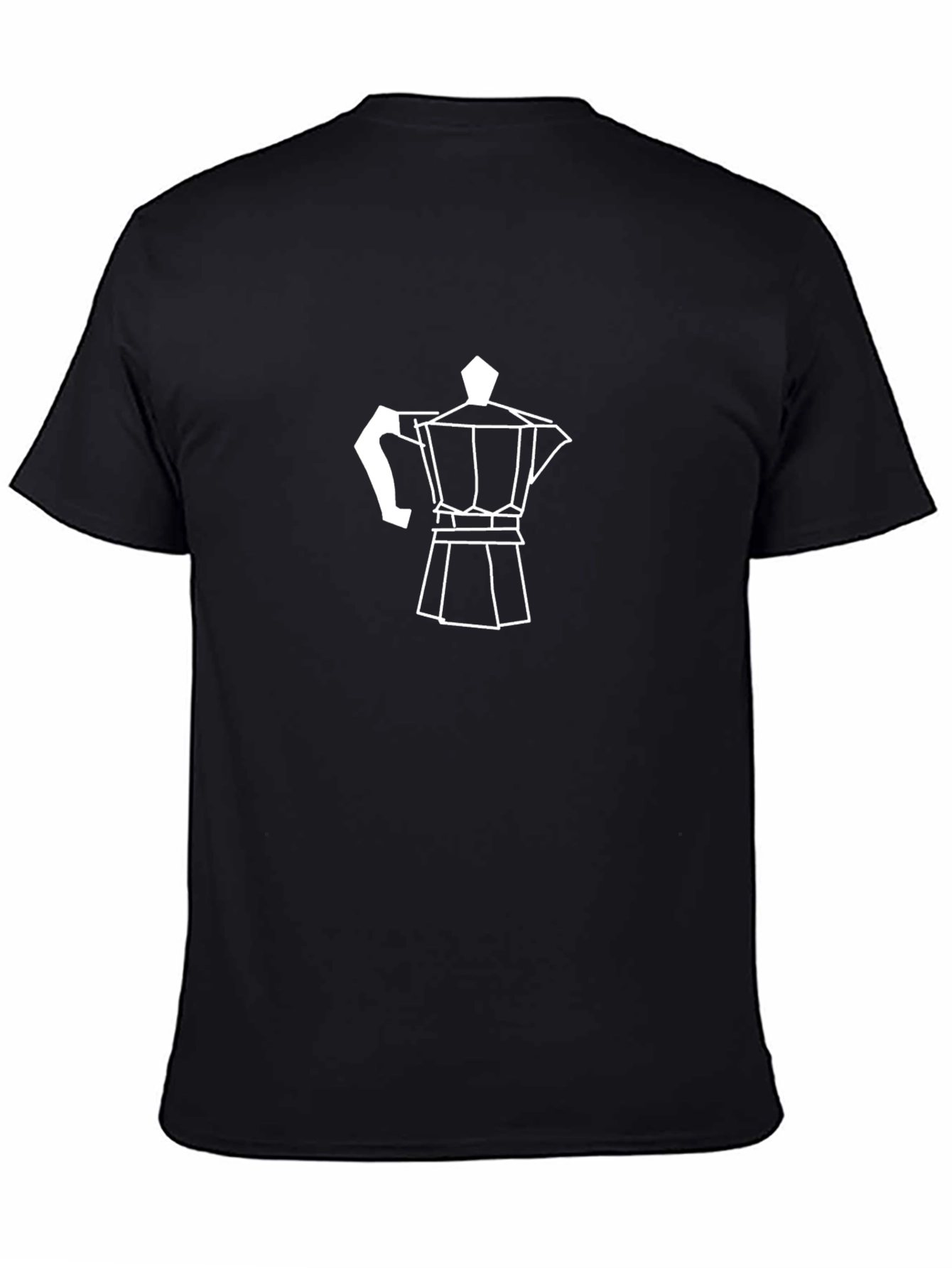 Black T-Shirt with Italian Coffee Maker Graphic
