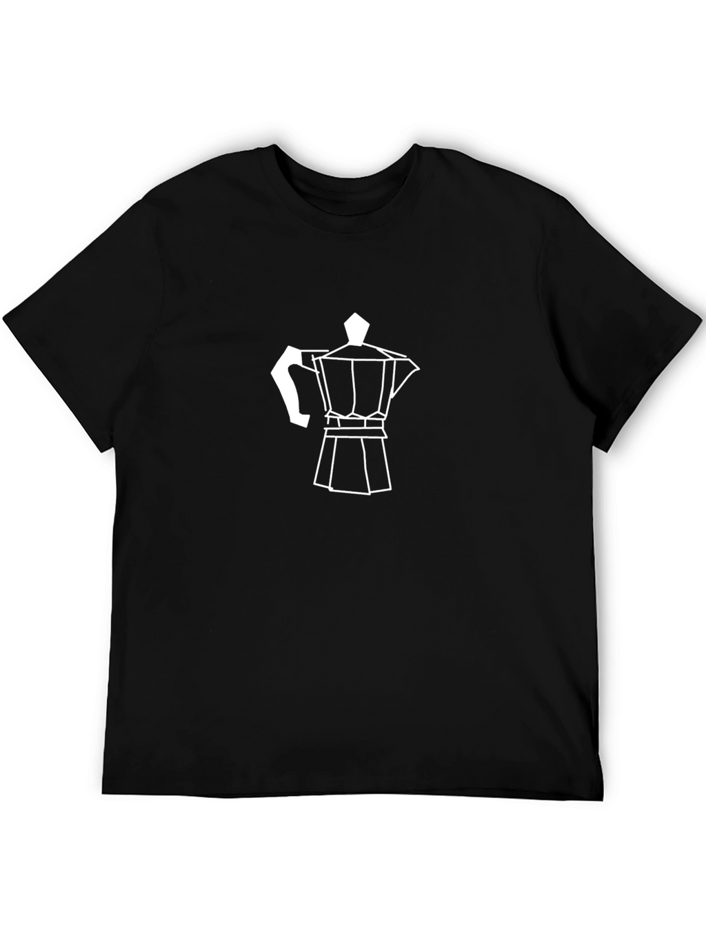 Black T-Shirt with Italian Coffee Maker Graphic