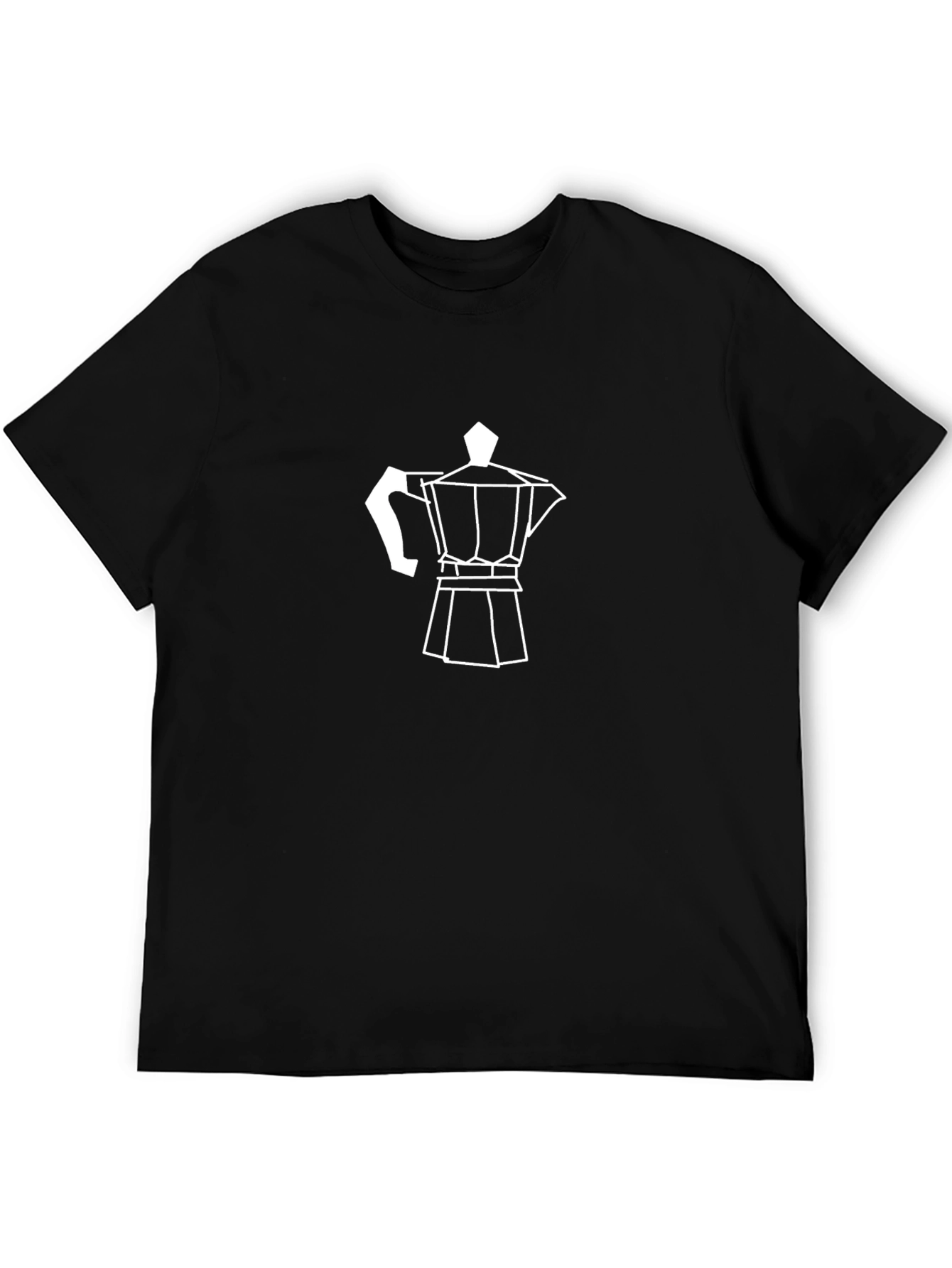 Black T-Shirt with Italian Coffee Maker Graphic