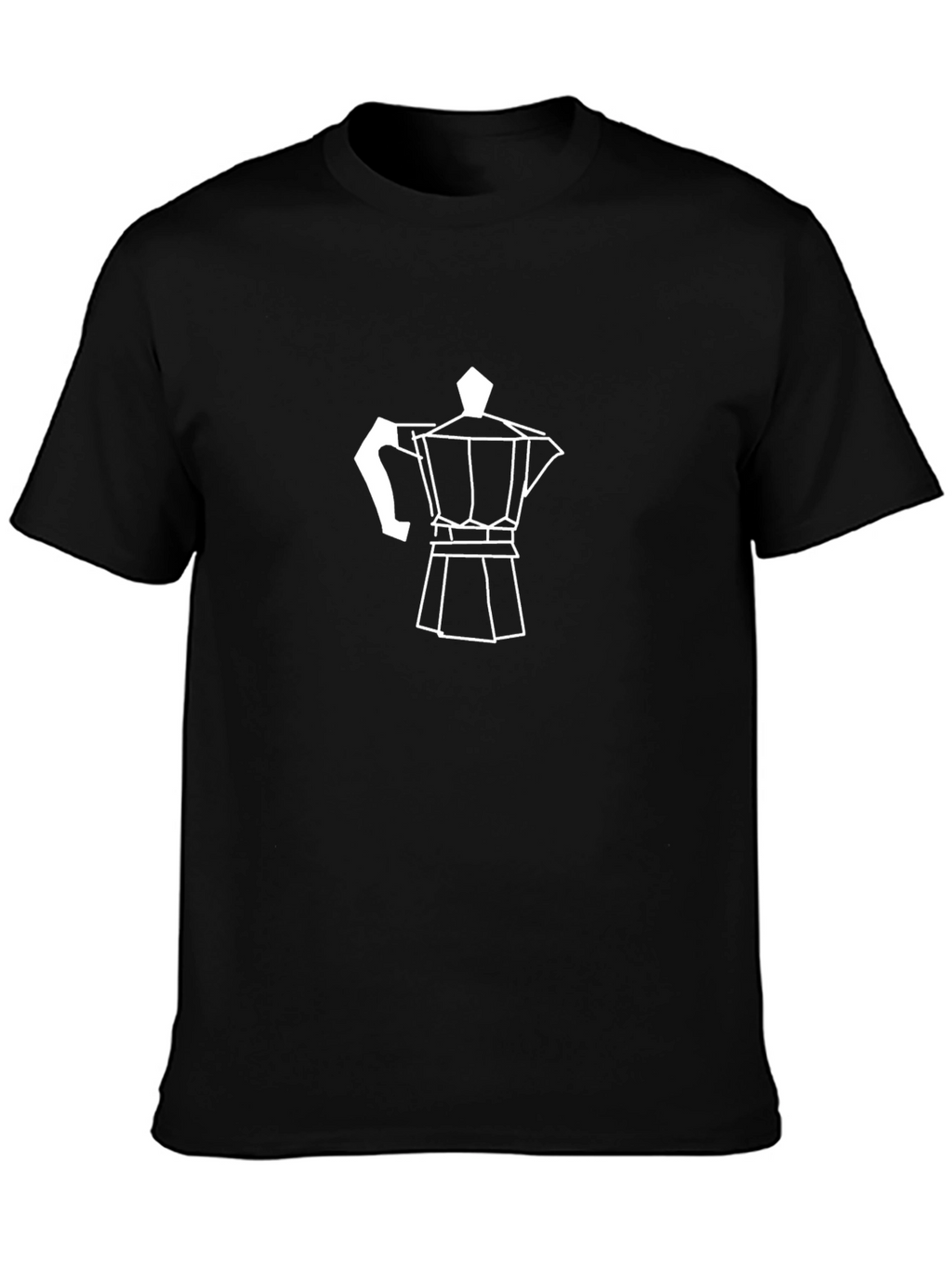 Black T-Shirt with Italian Coffee Maker Graphic