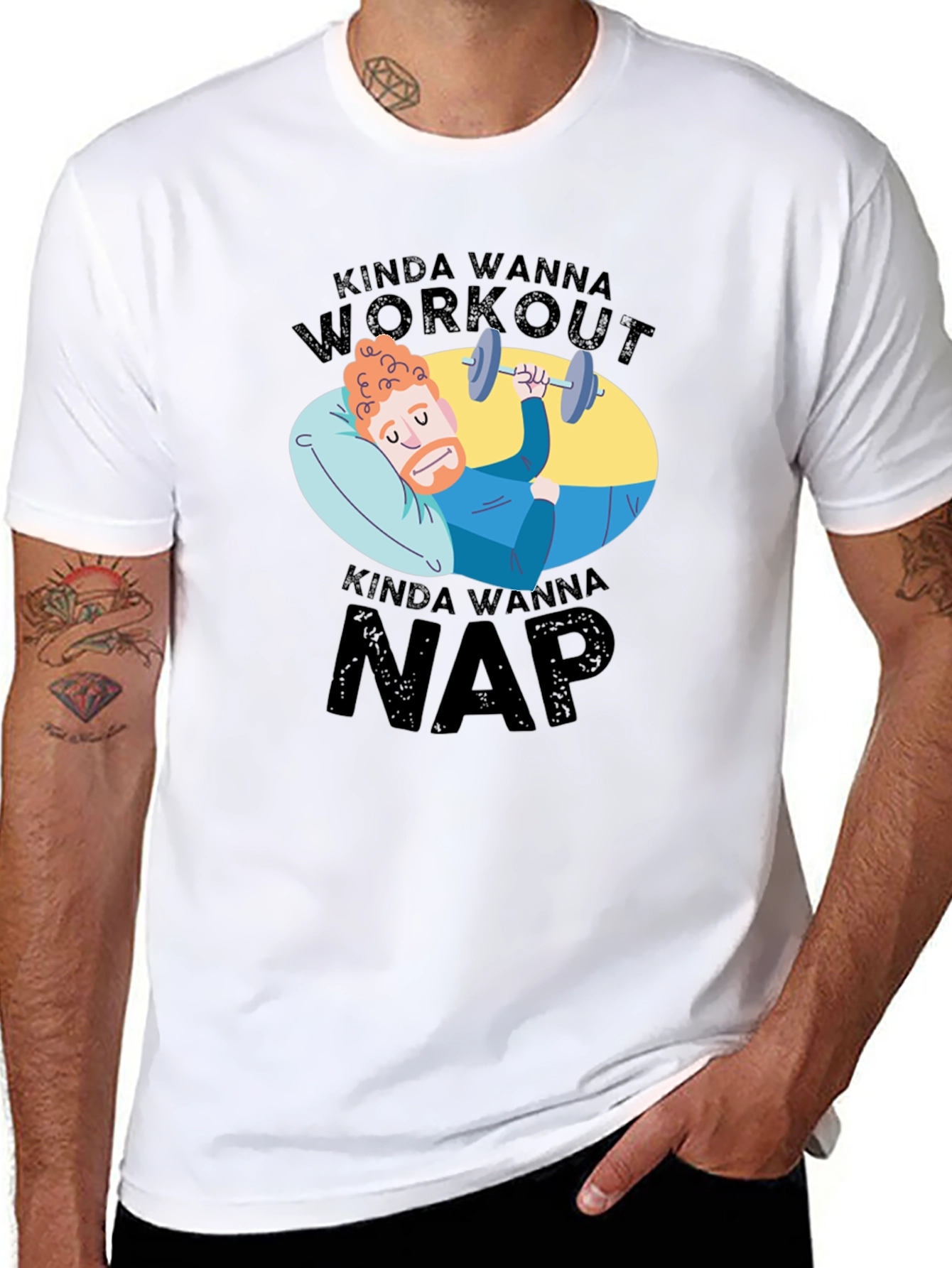 Kinda Wanna Workout Kinda Wanna Nap Graphic Tee