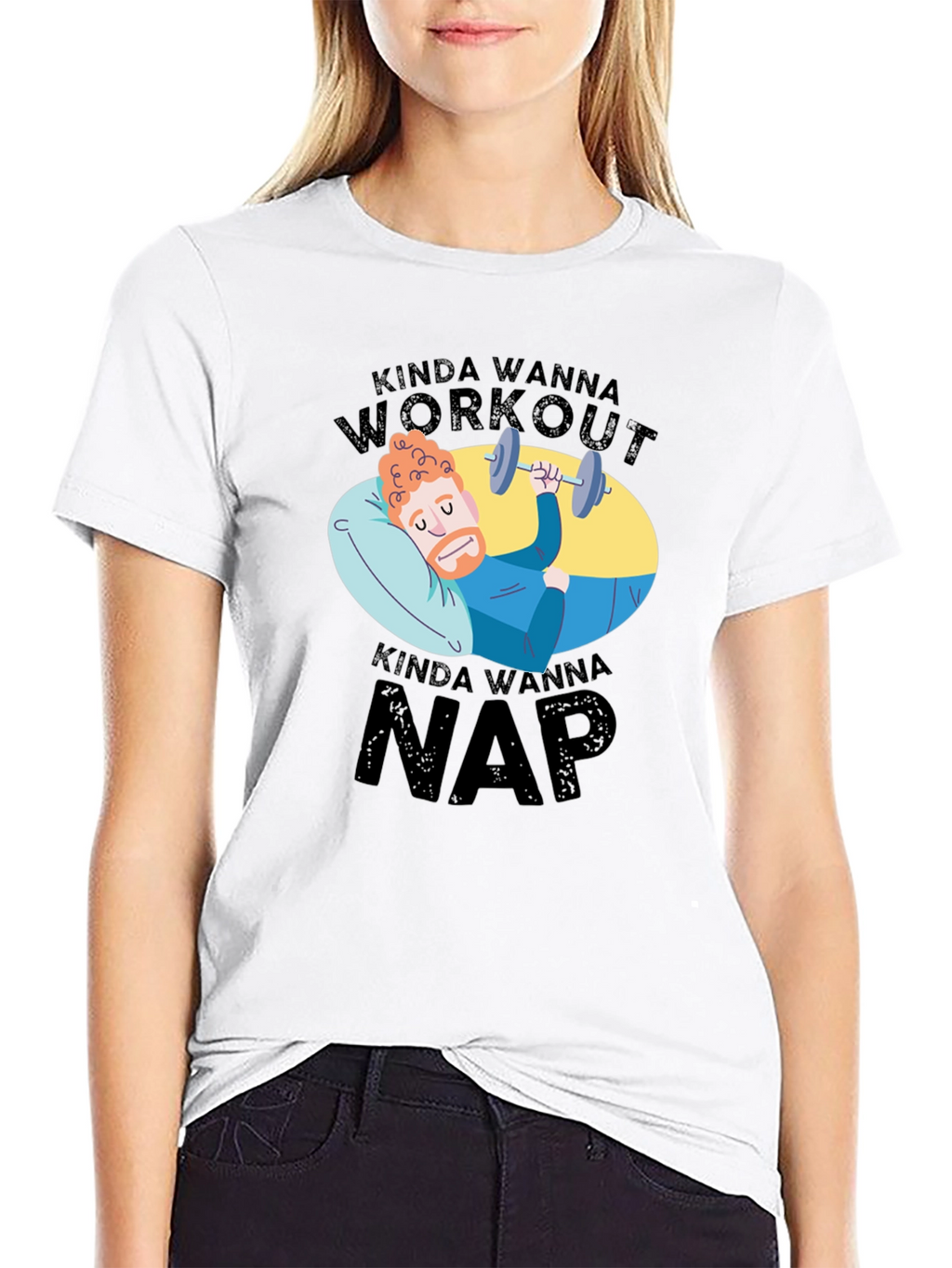 Kinda Wanna Workout Kinda Wanna Nap Graphic Tee