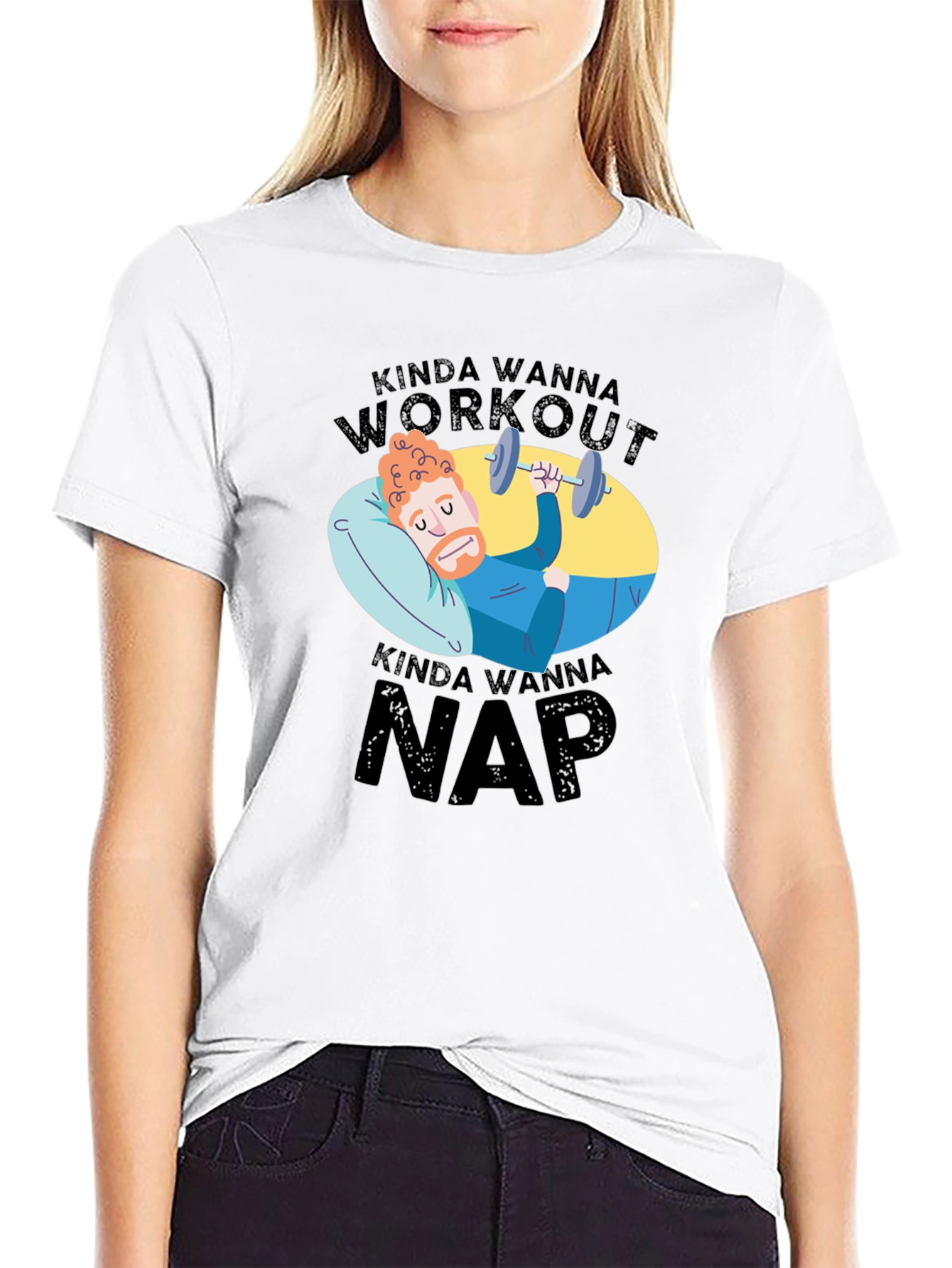 Kinda Wanna Workout Kinda Wanna Nap Graphic Tee