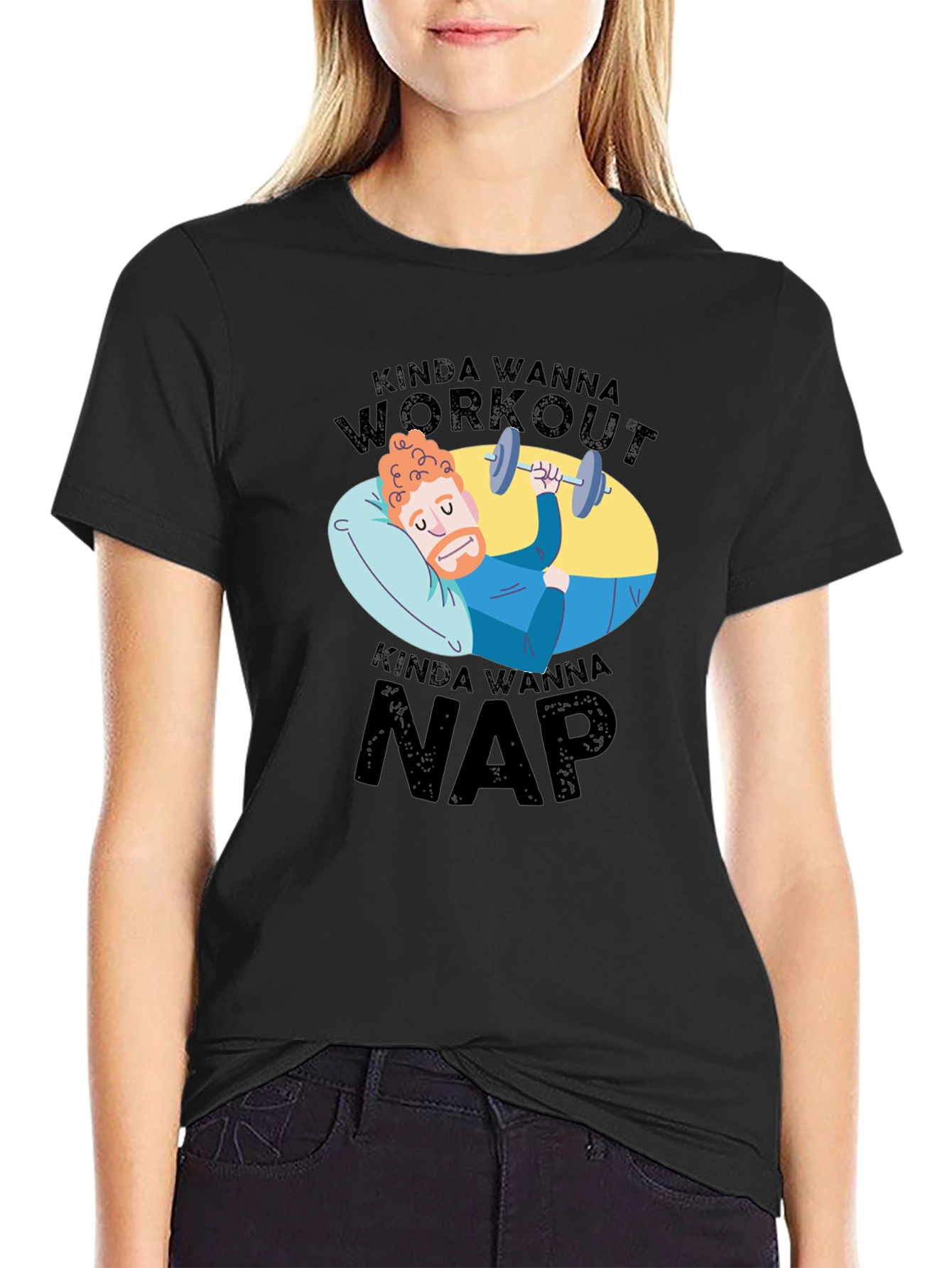 Kinda Wanna Workout Kinda Wanna Nap Graphic Tee