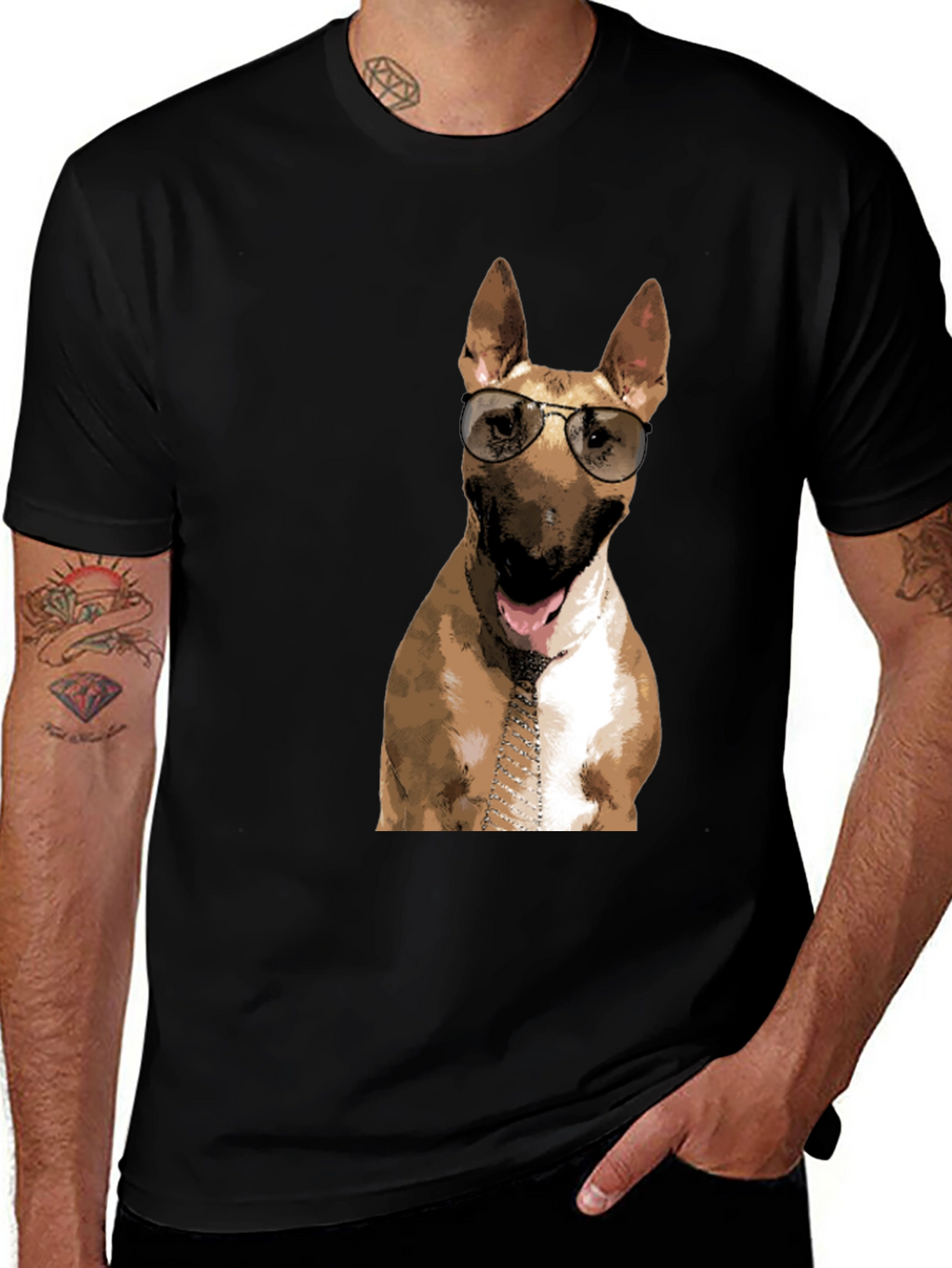 Dog with Sunglasses Graphic T-Shirt