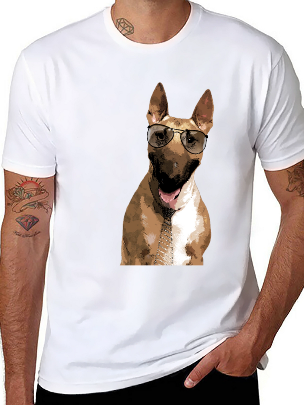 Dog with Sunglasses Graphic T-Shirt