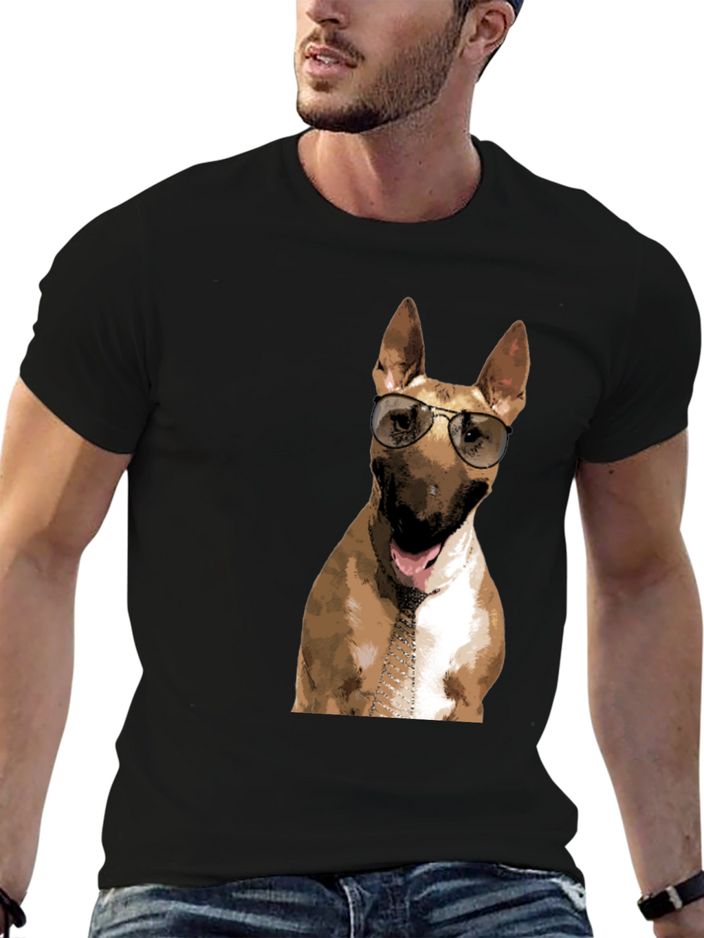 Dog with Sunglasses Graphic T-Shirt