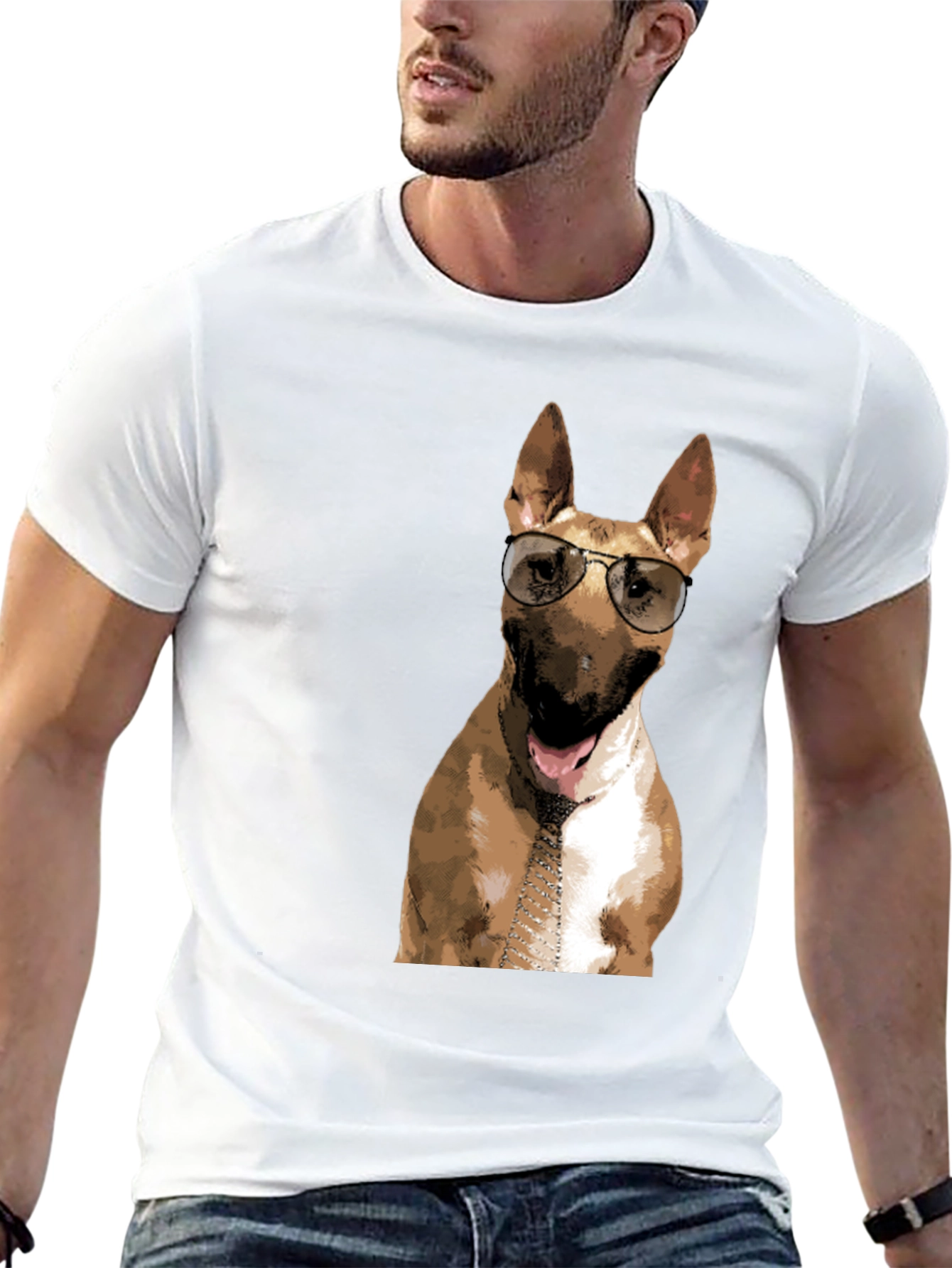 Dog with Sunglasses Graphic T-Shirt