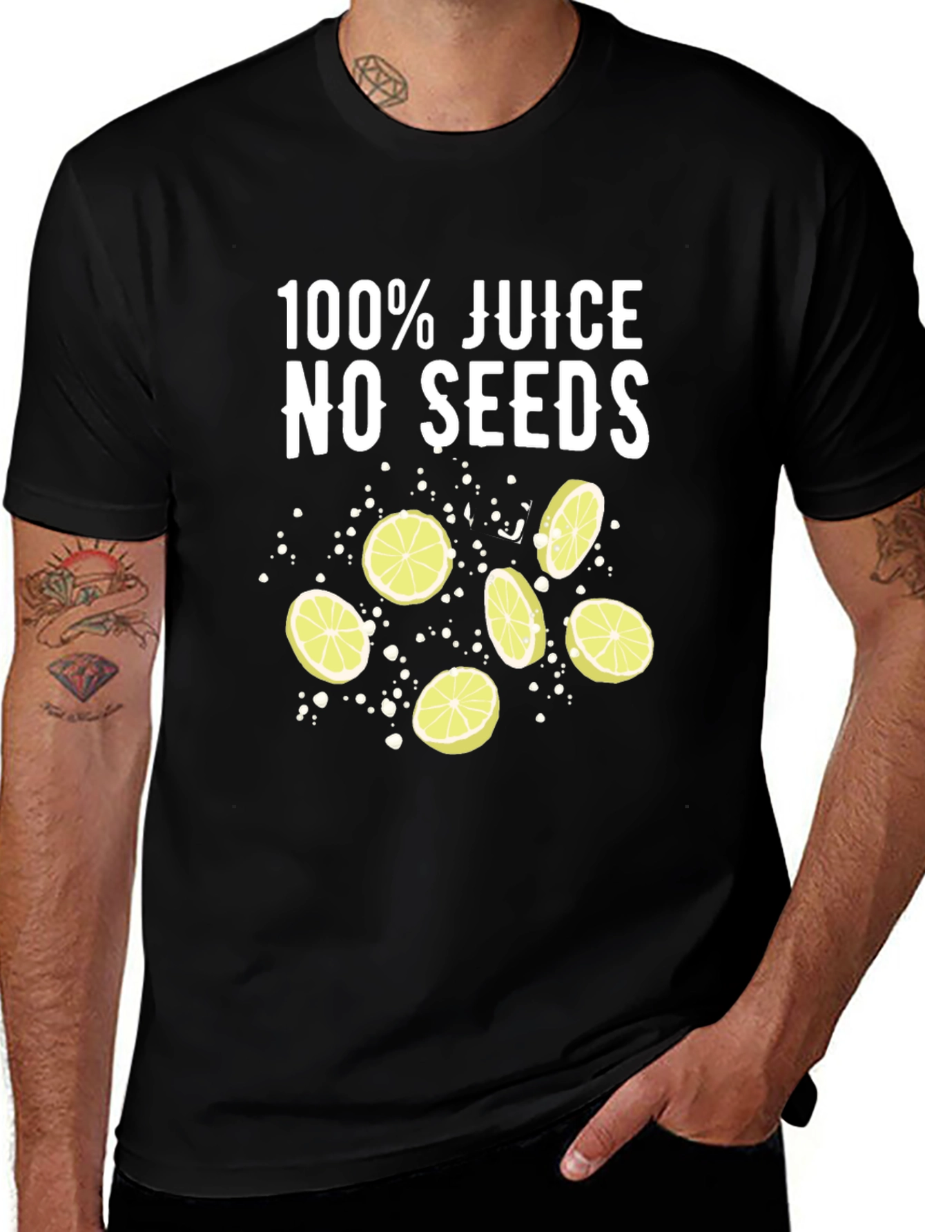 100% Juice No Seeds T-Shirt - Black