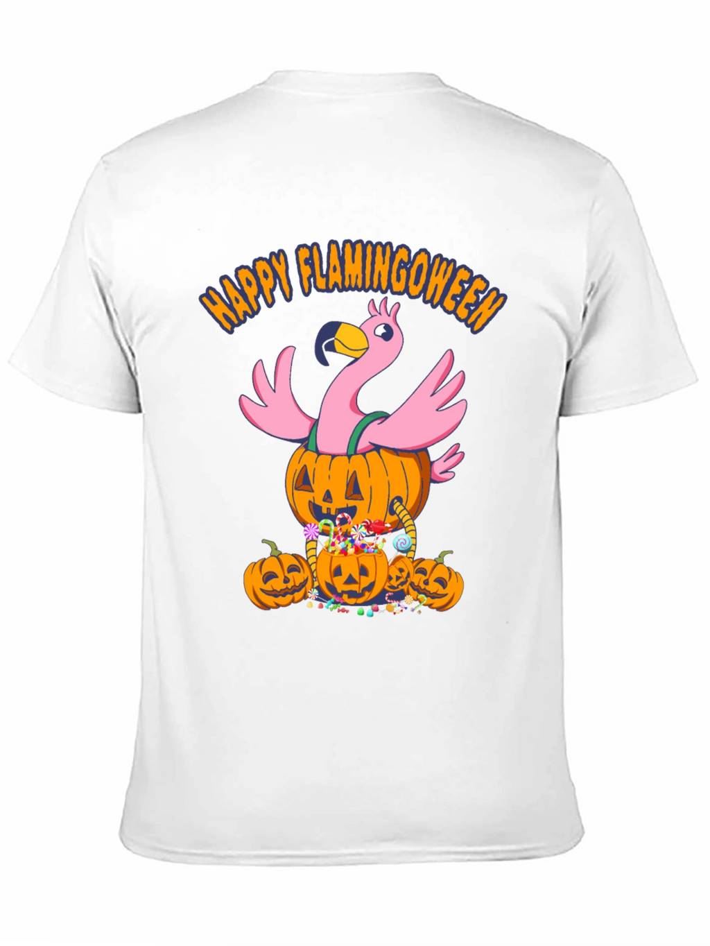 Flamingoween T-Shirt - Halloween Flamingo Pumpkin Design