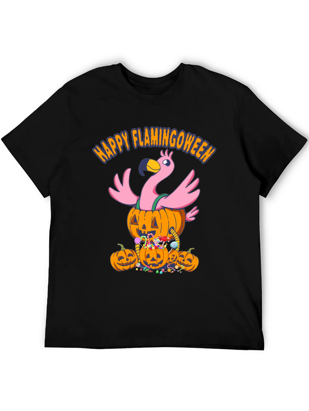 Flamingoween T-Shirt - Halloween Flamingo Pumpkin Design
