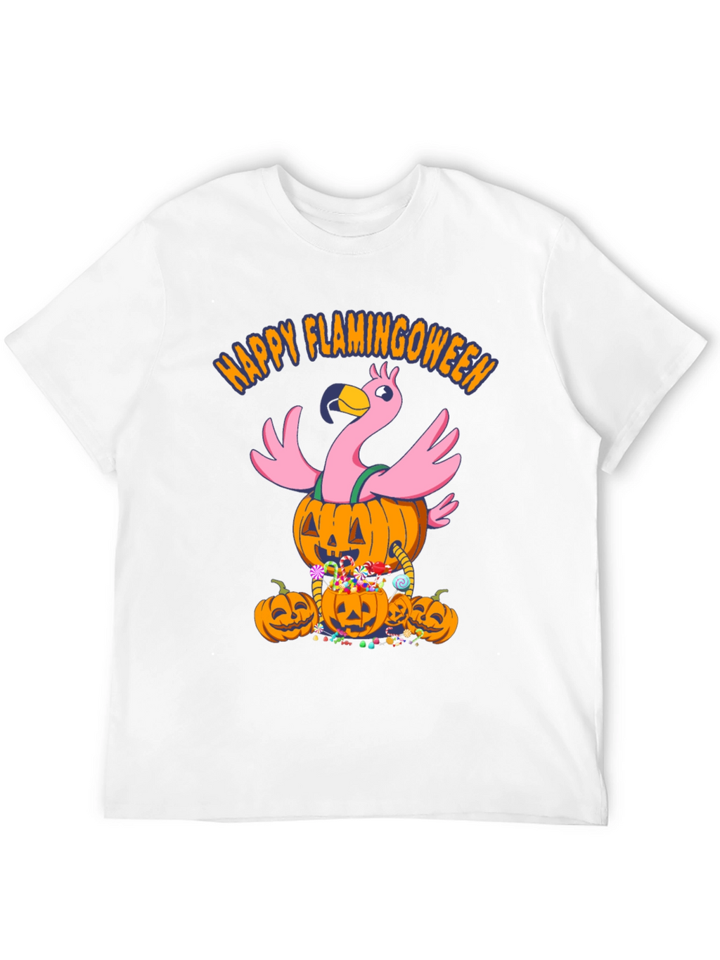 Flamingoween T-Shirt - Halloween Flamingo Pumpkin Design