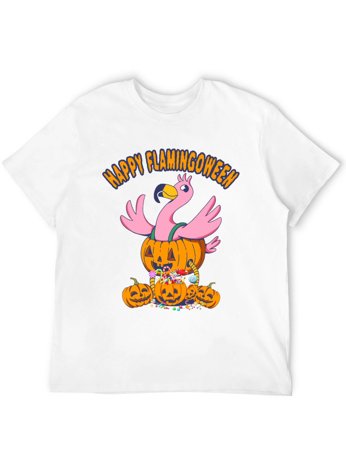 Flamingoween T-Shirt - Halloween Flamingo Pumpkin Design