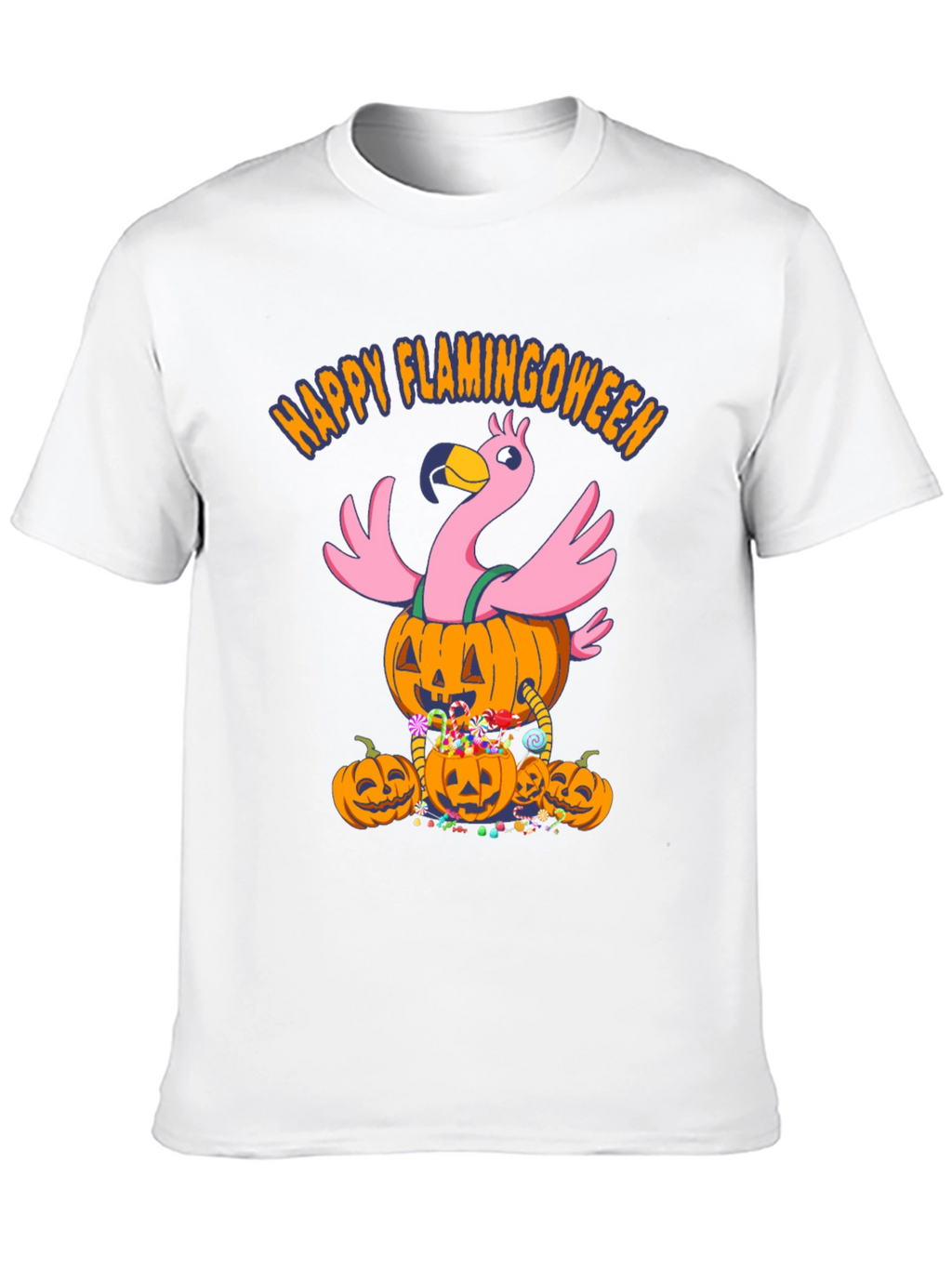 Flamingoween T-Shirt - Halloween Flamingo Pumpkin Design