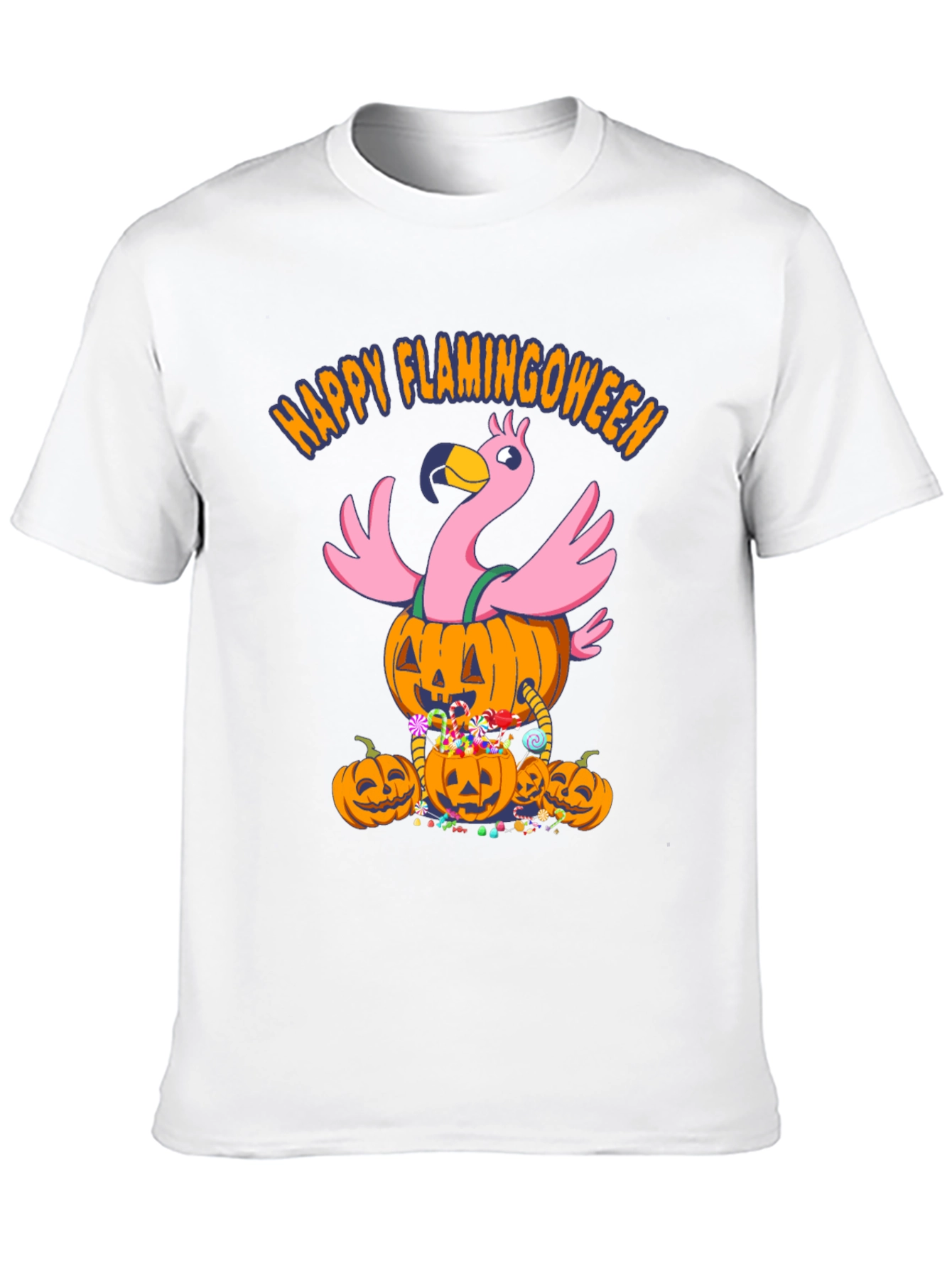 Flamingoween T-Shirt - Halloween Flamingo Pumpkin Design
