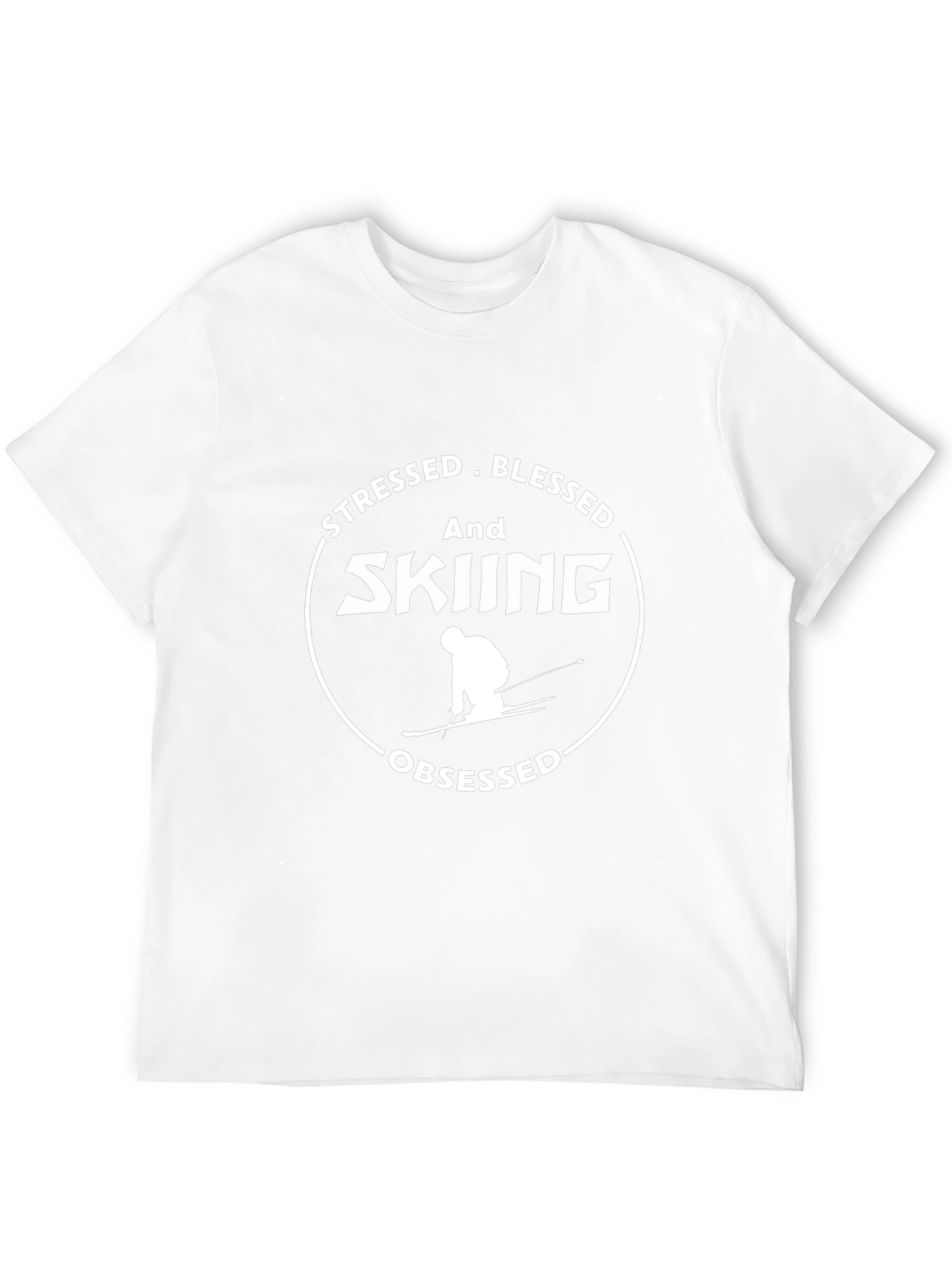 Stressed Blessed Skiing Obsessed Graphic Tee