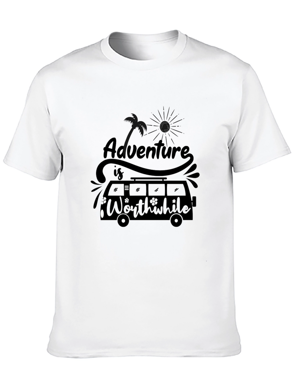 Adventure Worthwhile Graphic Tee - Stylish Black T-Shirt