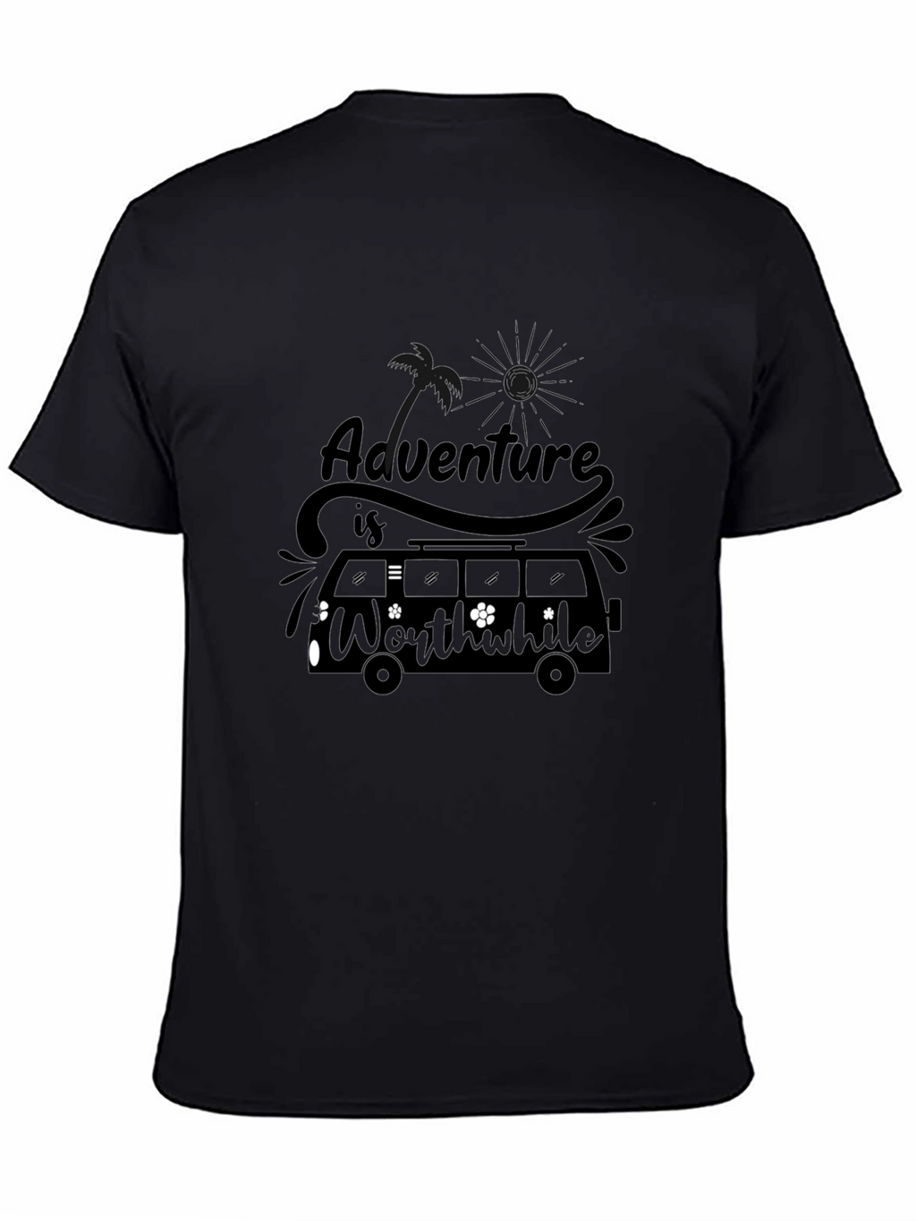 Adventure Worthwhile Graphic Tee - Stylish Black T-Shirt