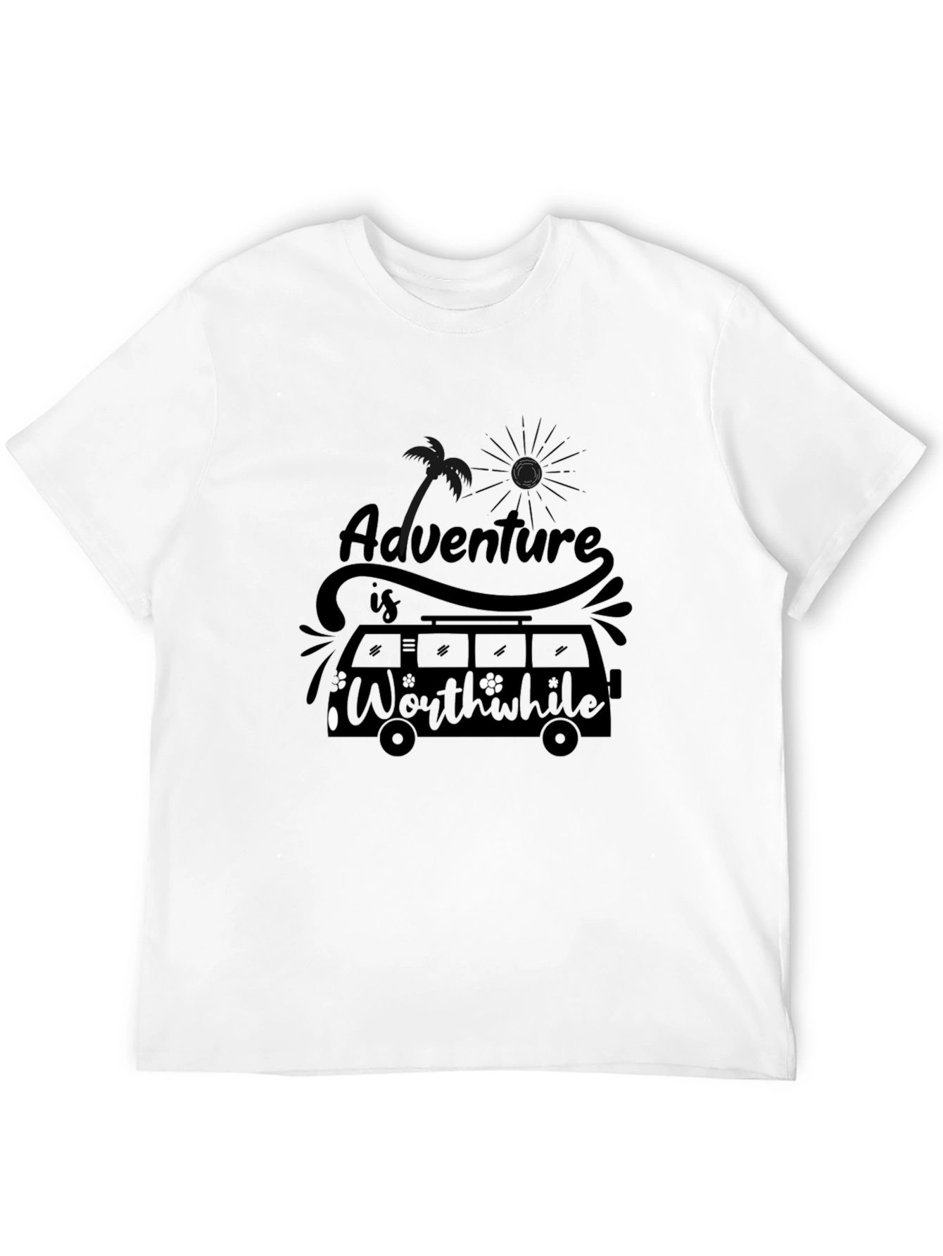Adventure Worthwhile Graphic Tee - Stylish Black T-Shirt