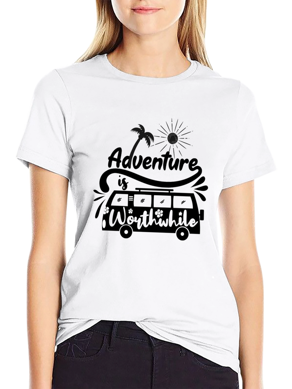 Adventure Worthwhile Graphic Tee - Stylish Black T-Shirt