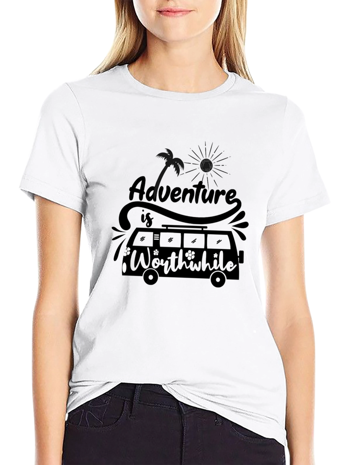 Adventure Worthwhile Graphic Tee - Stylish Black T-Shirt