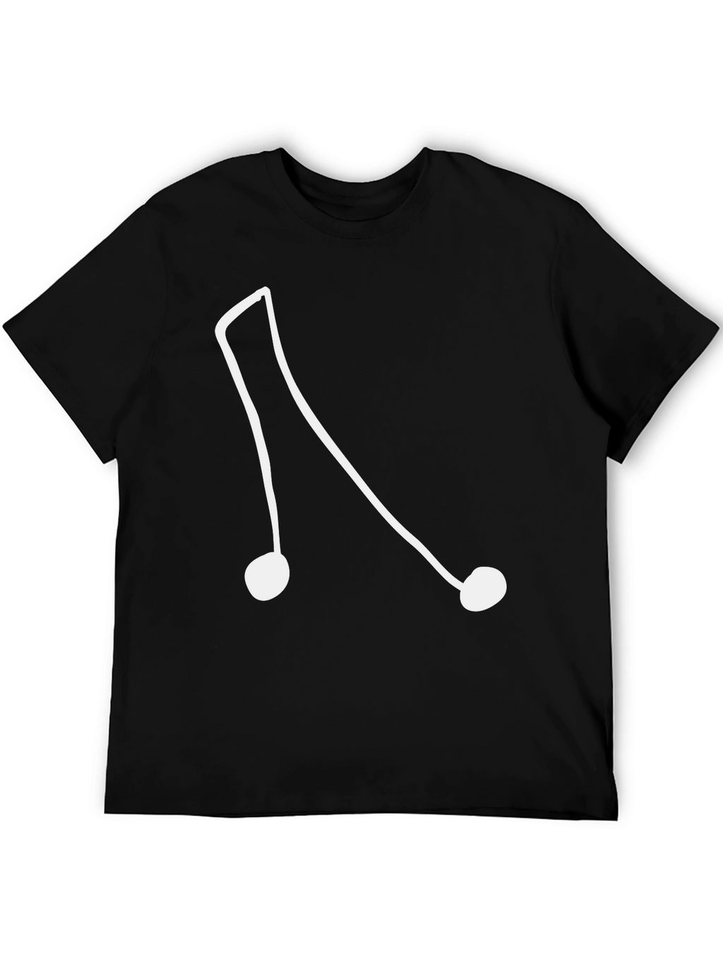 Abstract Music Note Graphic Tee - Black Casual Shirt
