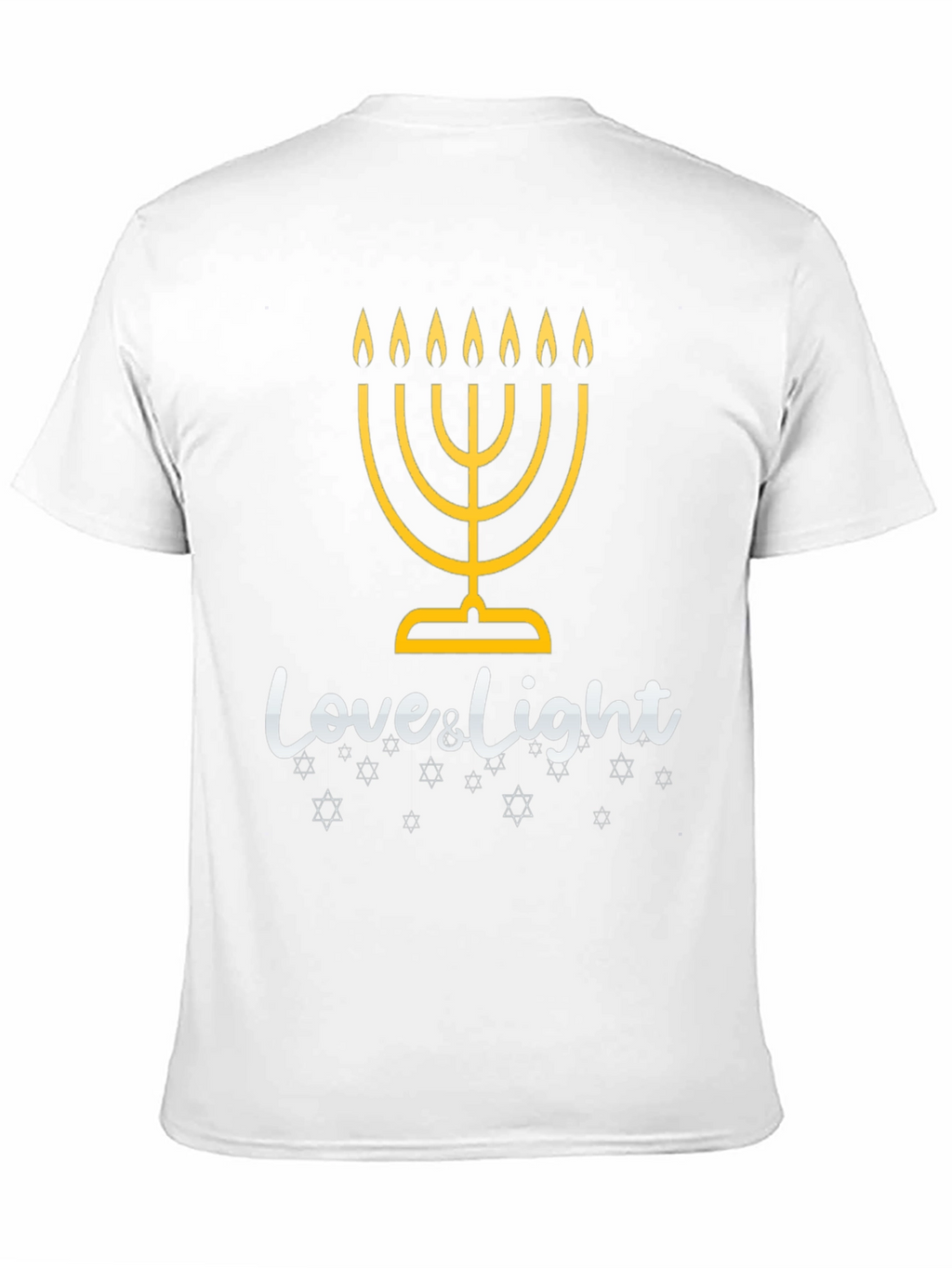 Mens Black Hanukkah Love & Light Graphic Tee