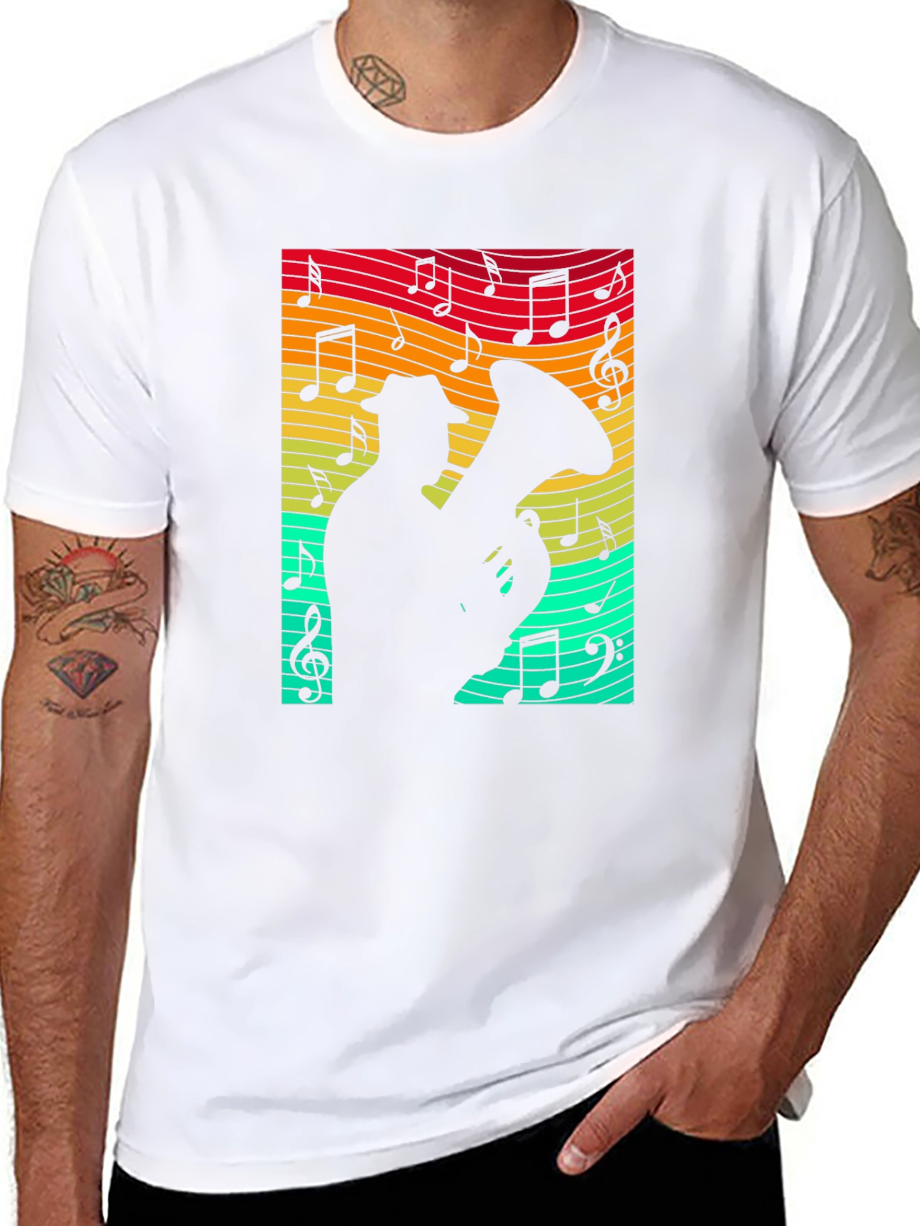 Musical Tuba Player Black T-Shirt