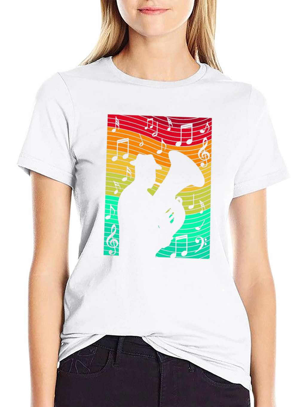 Musical Tuba Player Black T-Shirt