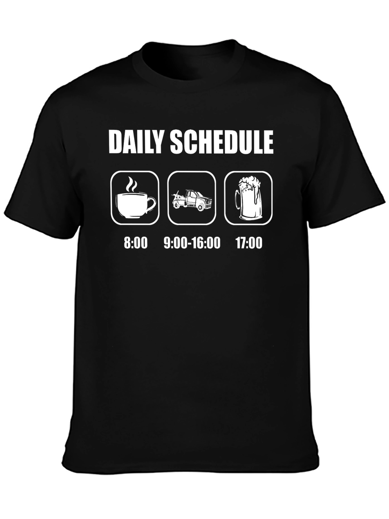 Daily Schedule T-Shirt: Coffee Work Beer