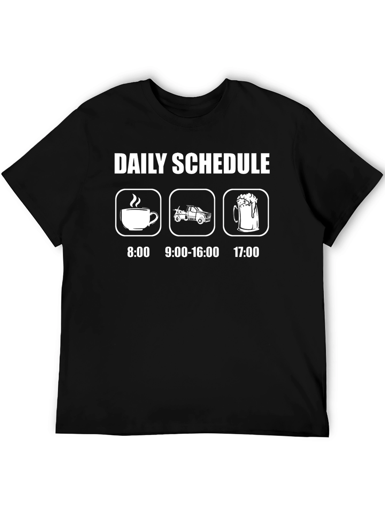 Daily Schedule T-Shirt: Coffee Work Beer