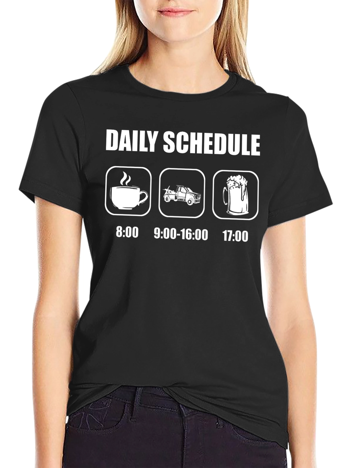 Daily Schedule T-Shirt: Coffee Work Beer