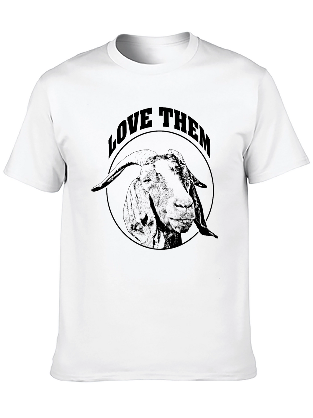 Love Them Goat Graphic Tee - Black Cotton T-Shirt