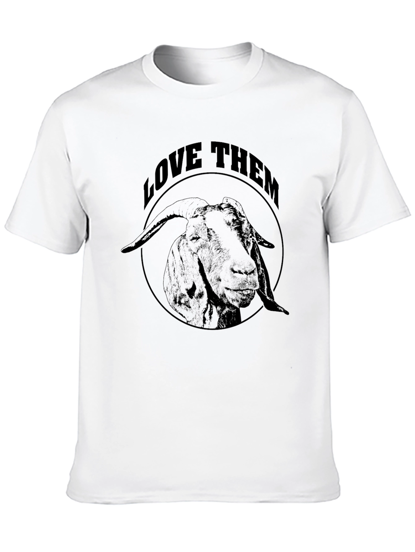 Love Them Goat Graphic Tee - Black Cotton T-Shirt