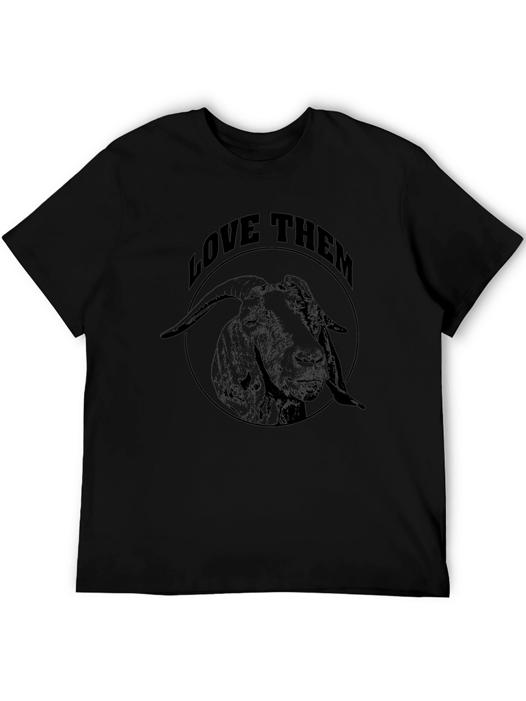 Love Them Goat Graphic Tee - Black Cotton T-Shirt