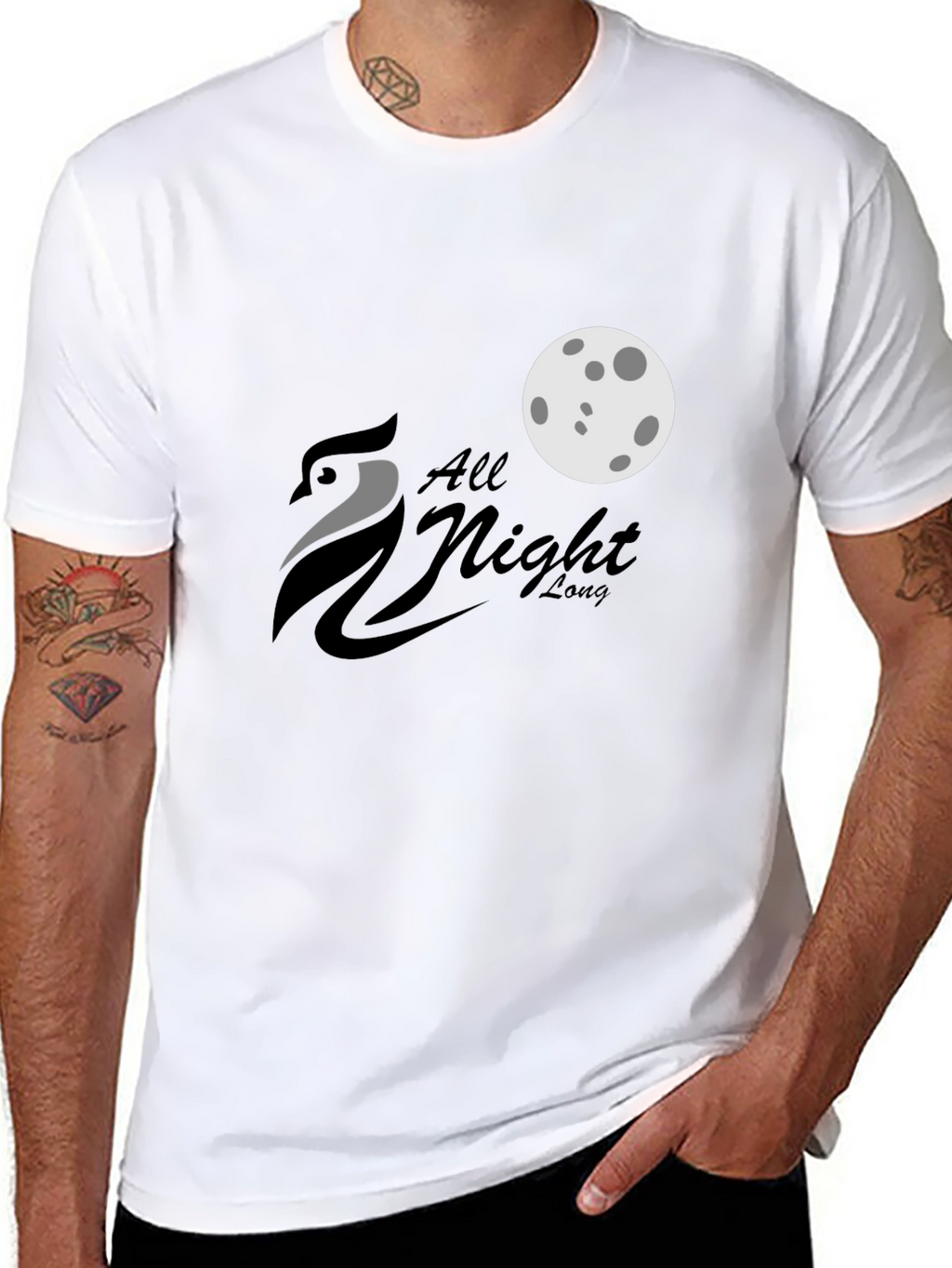 All Night Long Owl Moon Black Graphic Tee