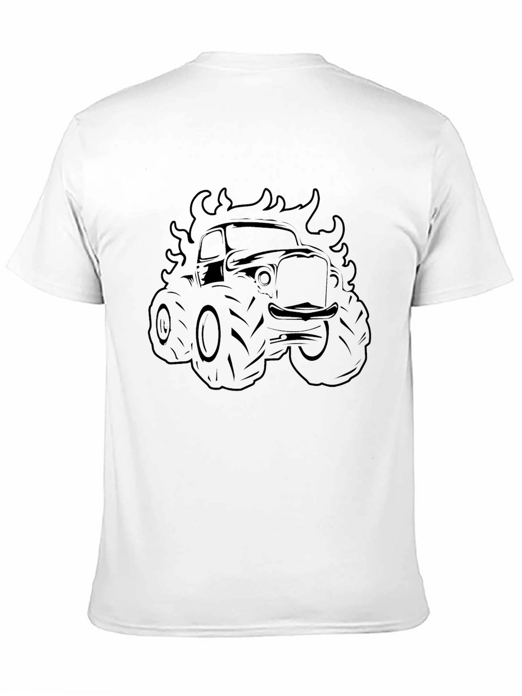 Monster Truck Flames Graphic Tee - Black