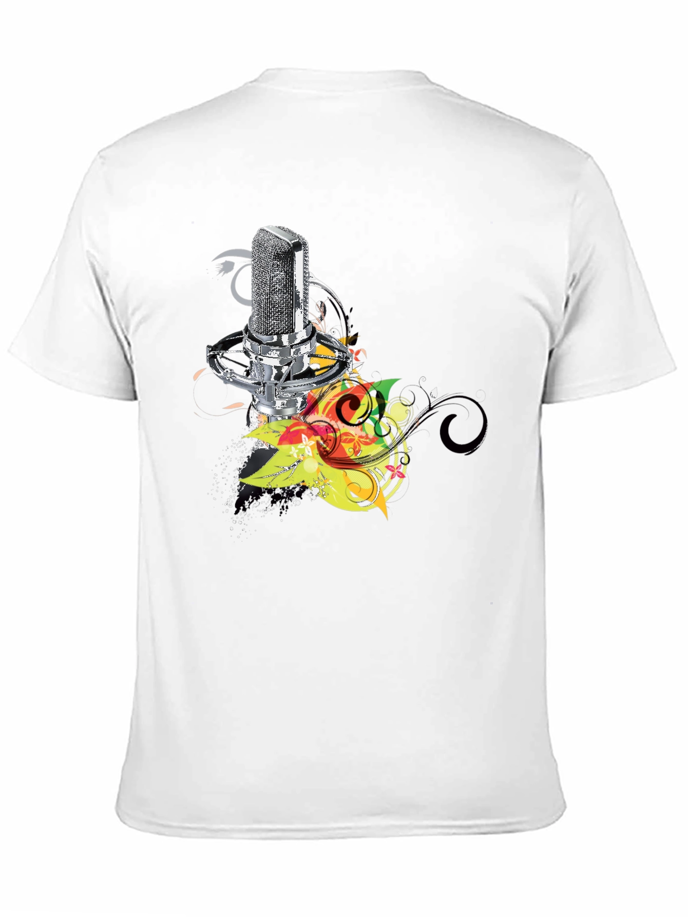 Retro Mic Graphic Tee - Cool Black T-Shirt