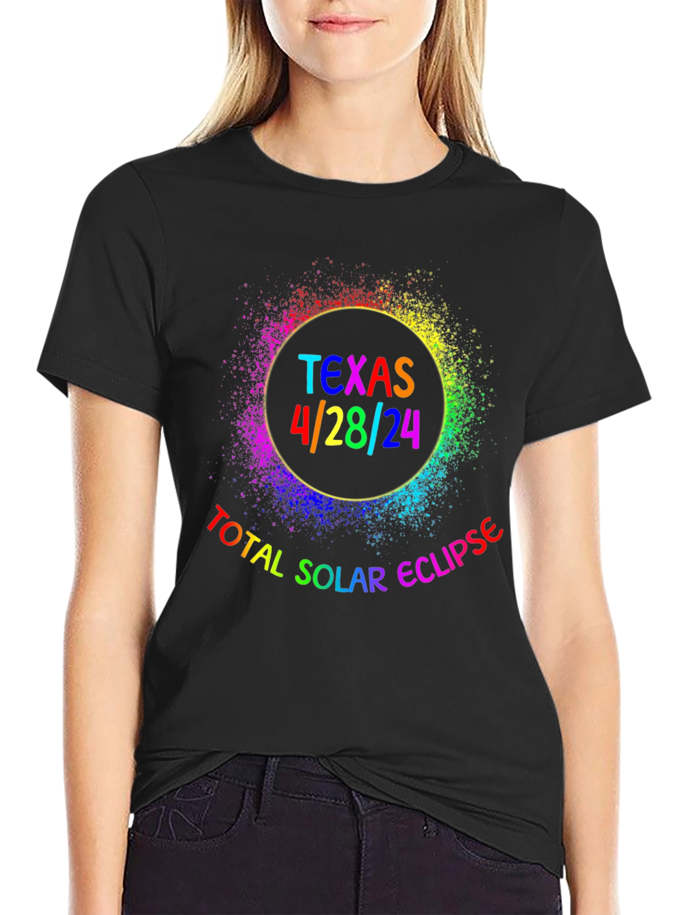 Texas Total Solar Eclipse 4/28/24 Graphic T-Shirt