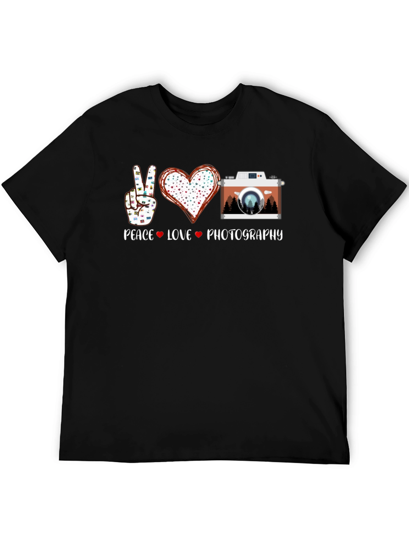 Peace Love Photography T-Shirt - Nature Camera Tee