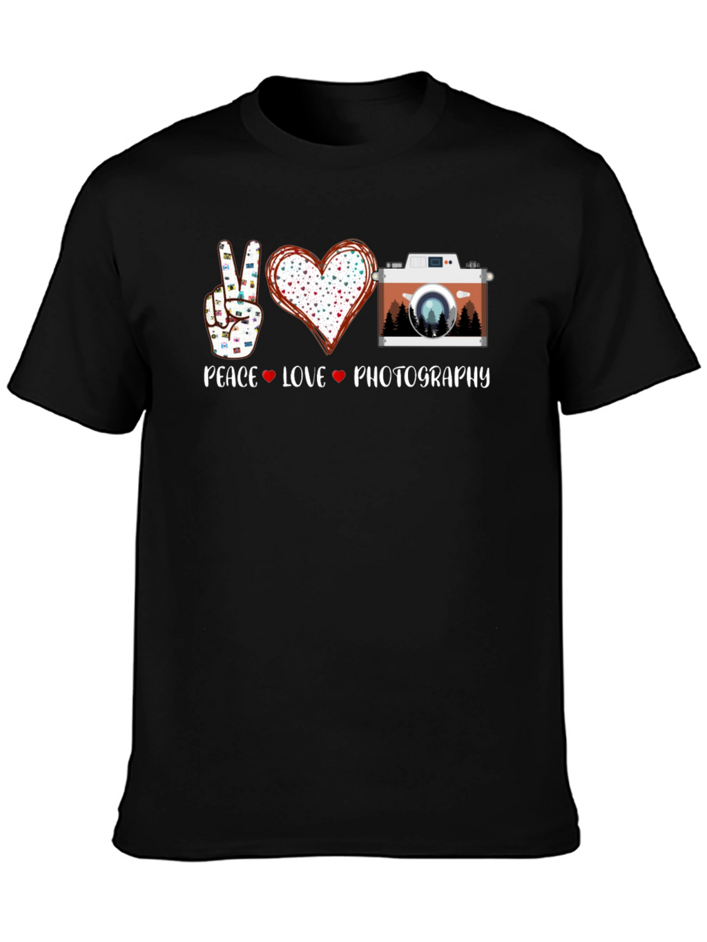 Peace Love Photography T-Shirt - Nature Camera Tee