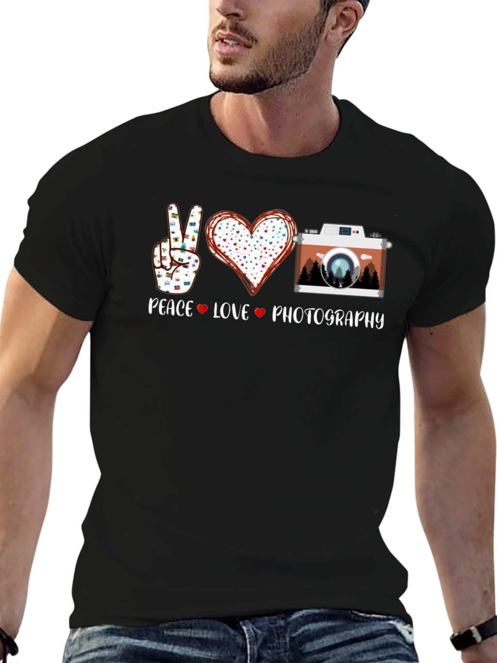 Peace Love Photography T-Shirt - Nature Camera Tee
