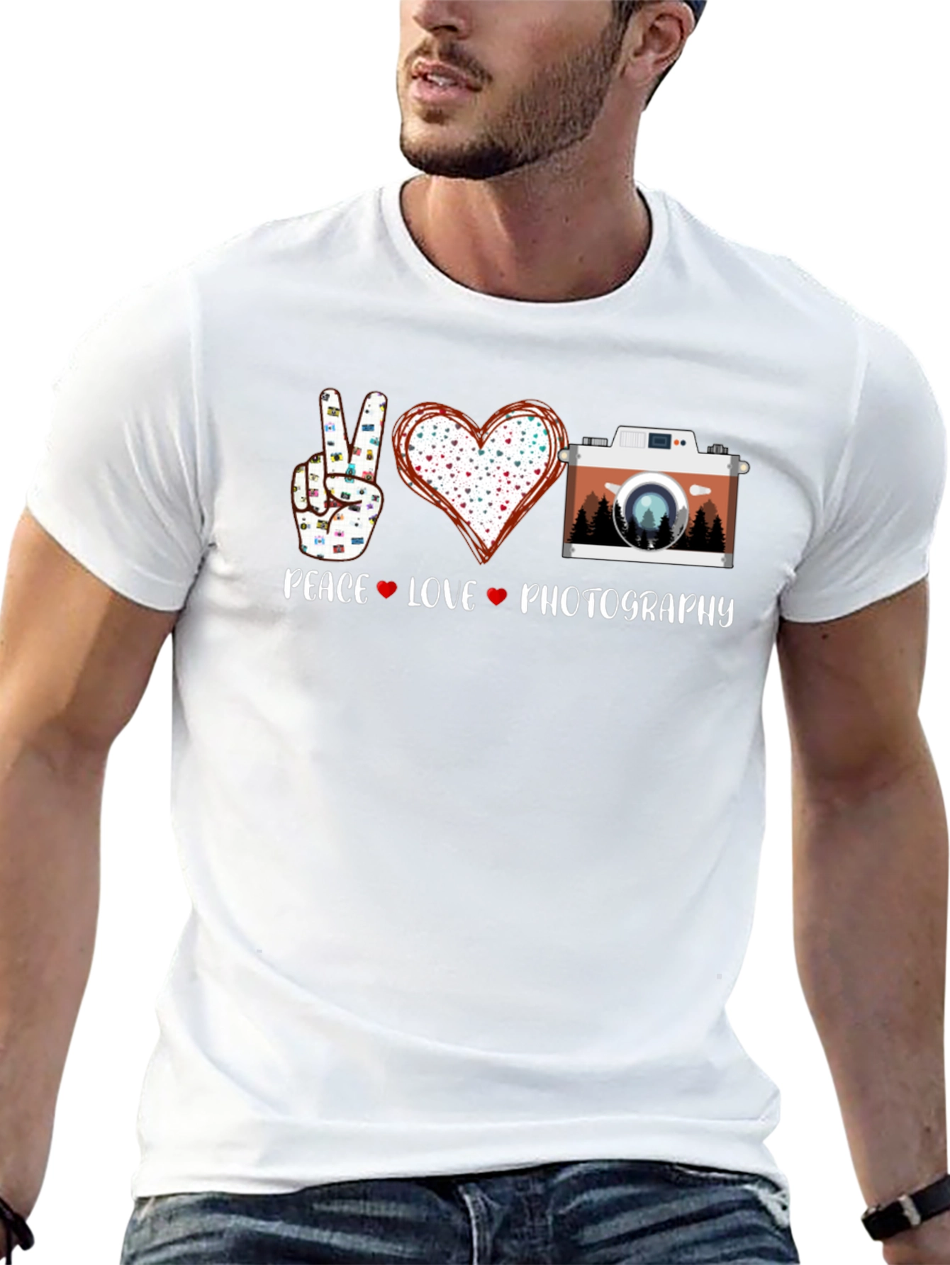 Peace Love Photography T-Shirt - Nature Camera Tee