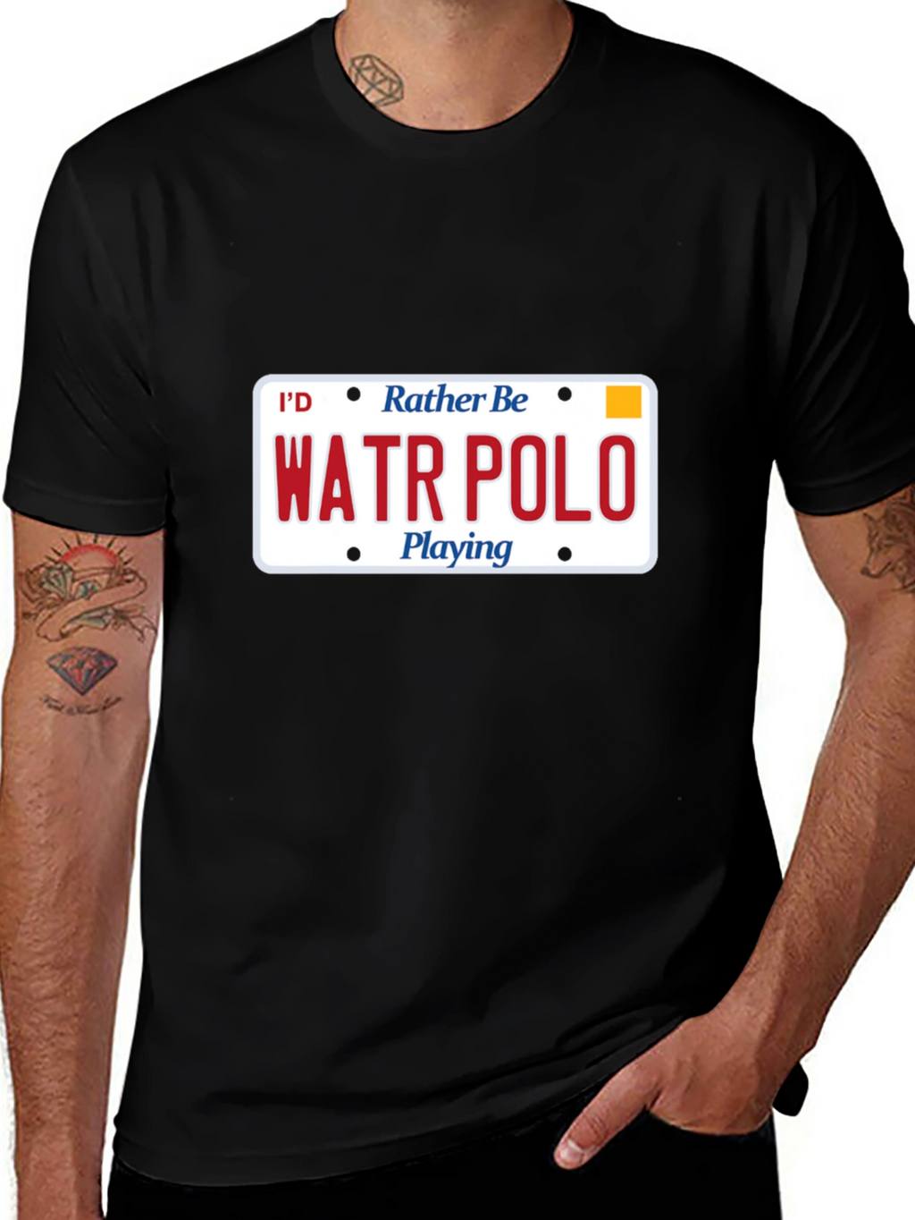 Water Polo License Plate Graphic T-Shirt