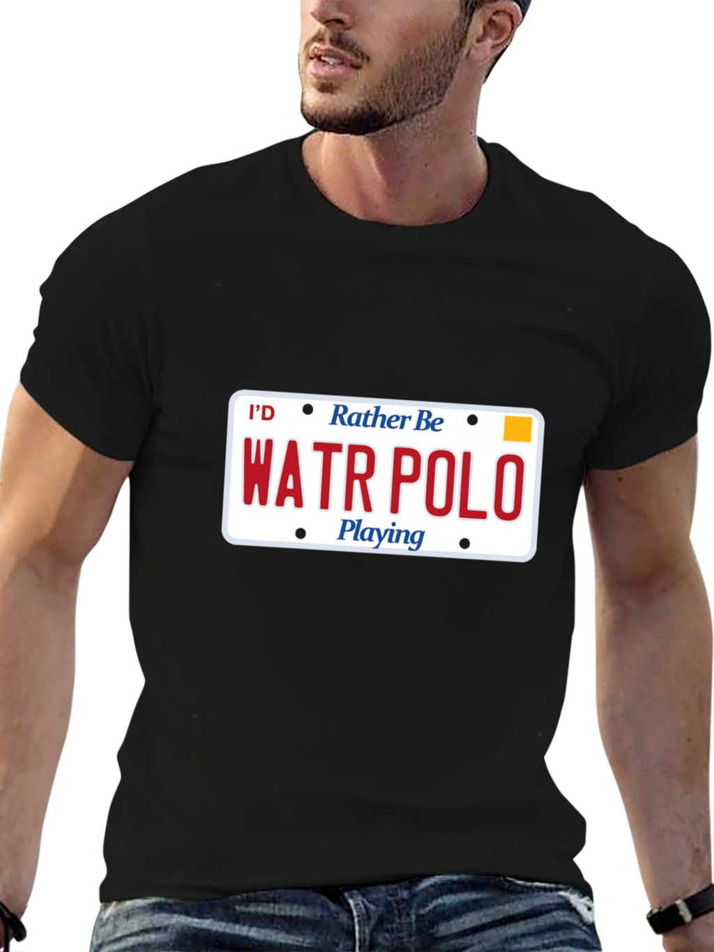 Water Polo License Plate Graphic T-Shirt