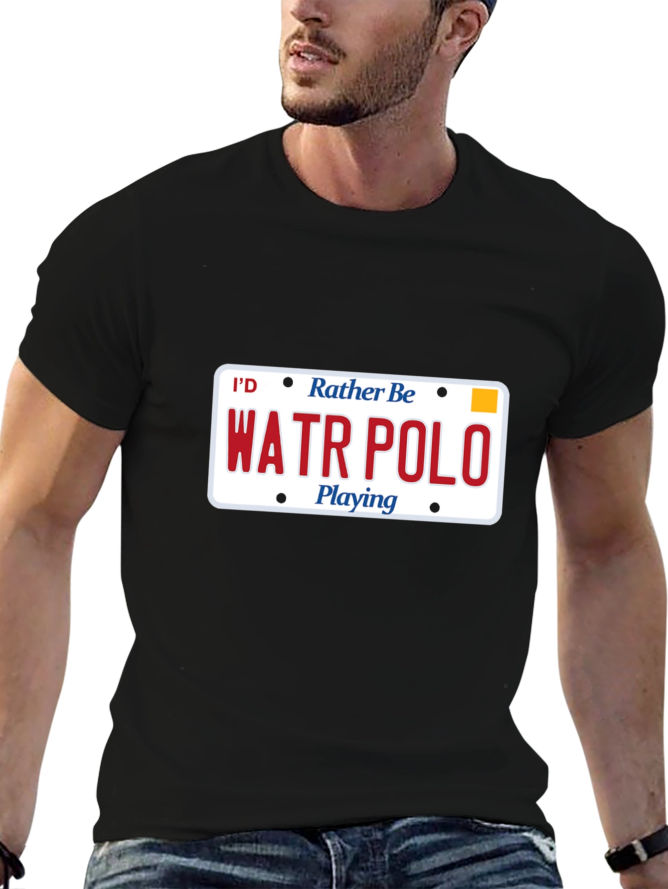 Water Polo License Plate Graphic T-Shirt