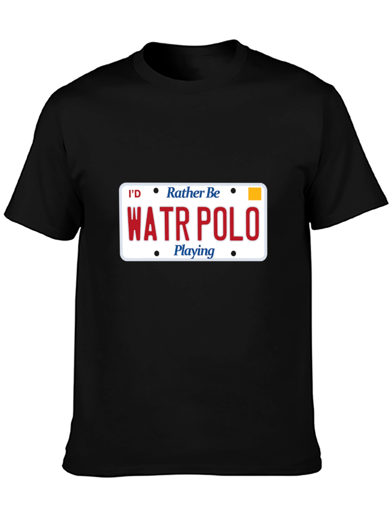 Water Polo License Plate Graphic T-Shirt