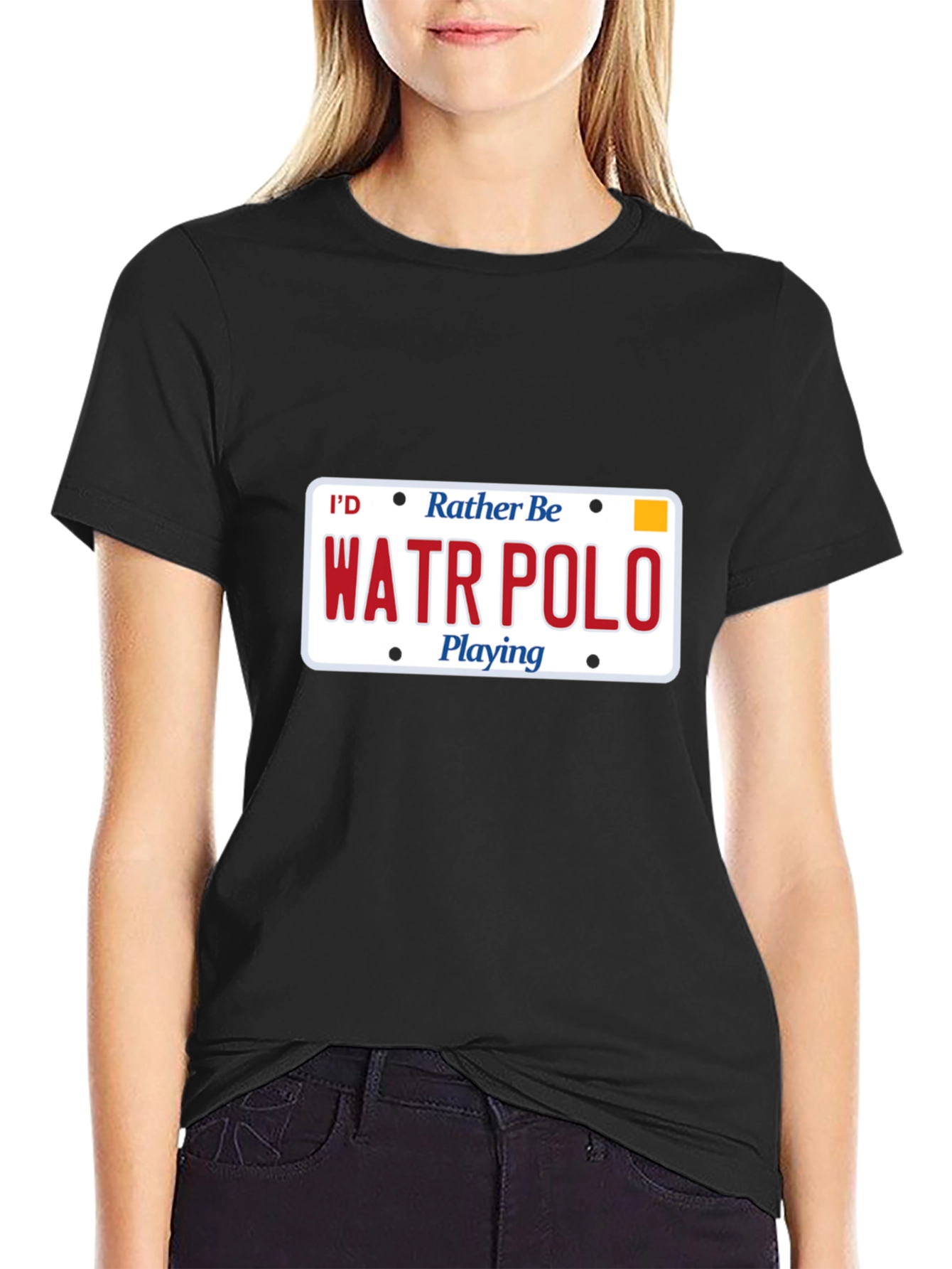 Water Polo License Plate Graphic T-Shirt