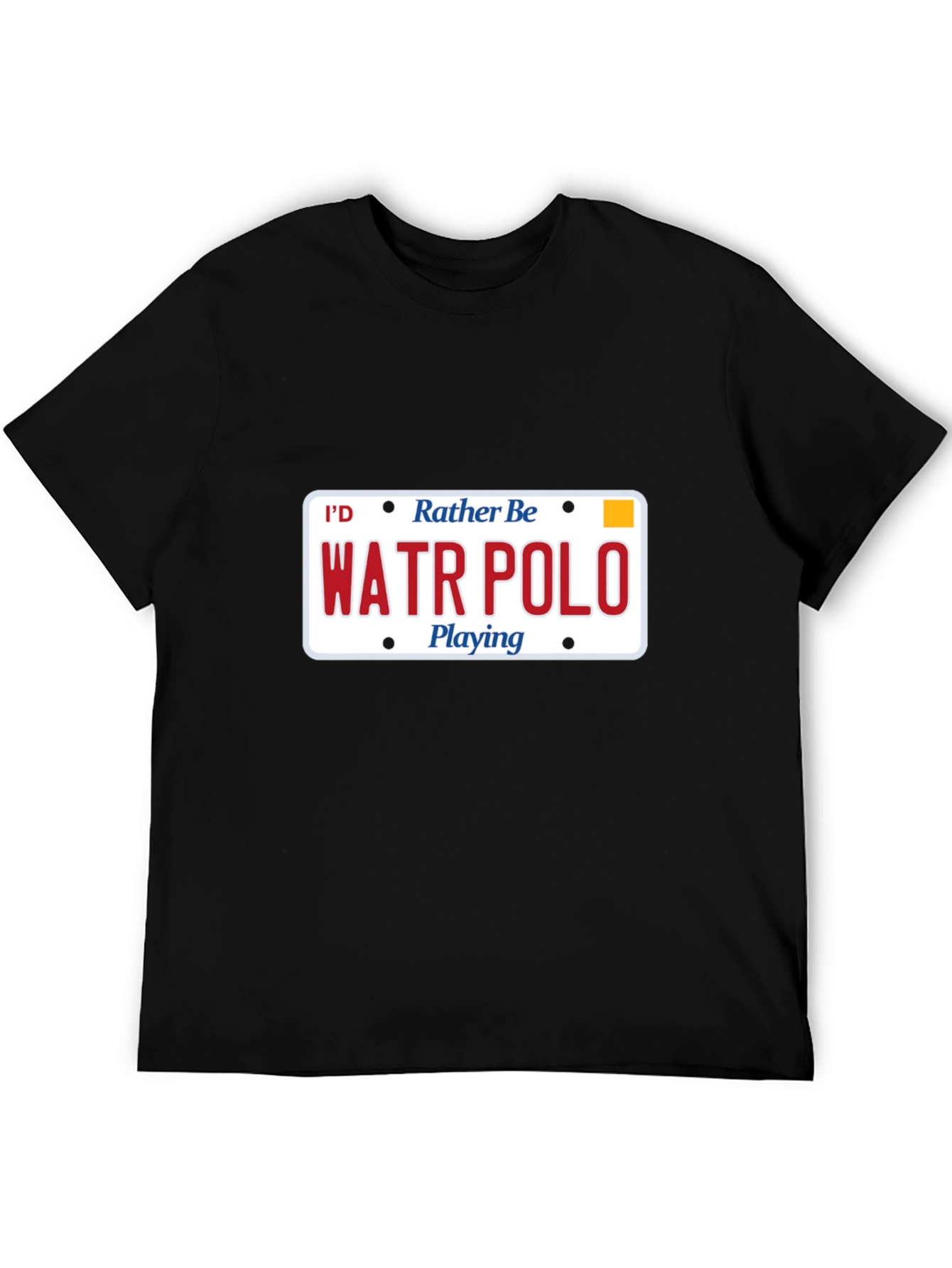 Water Polo License Plate Graphic T-Shirt