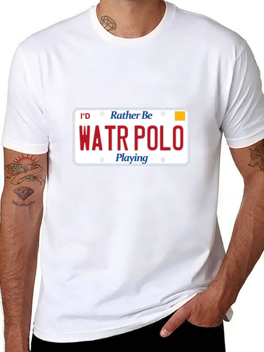 Water Polo License Plate Graphic T-Shirt